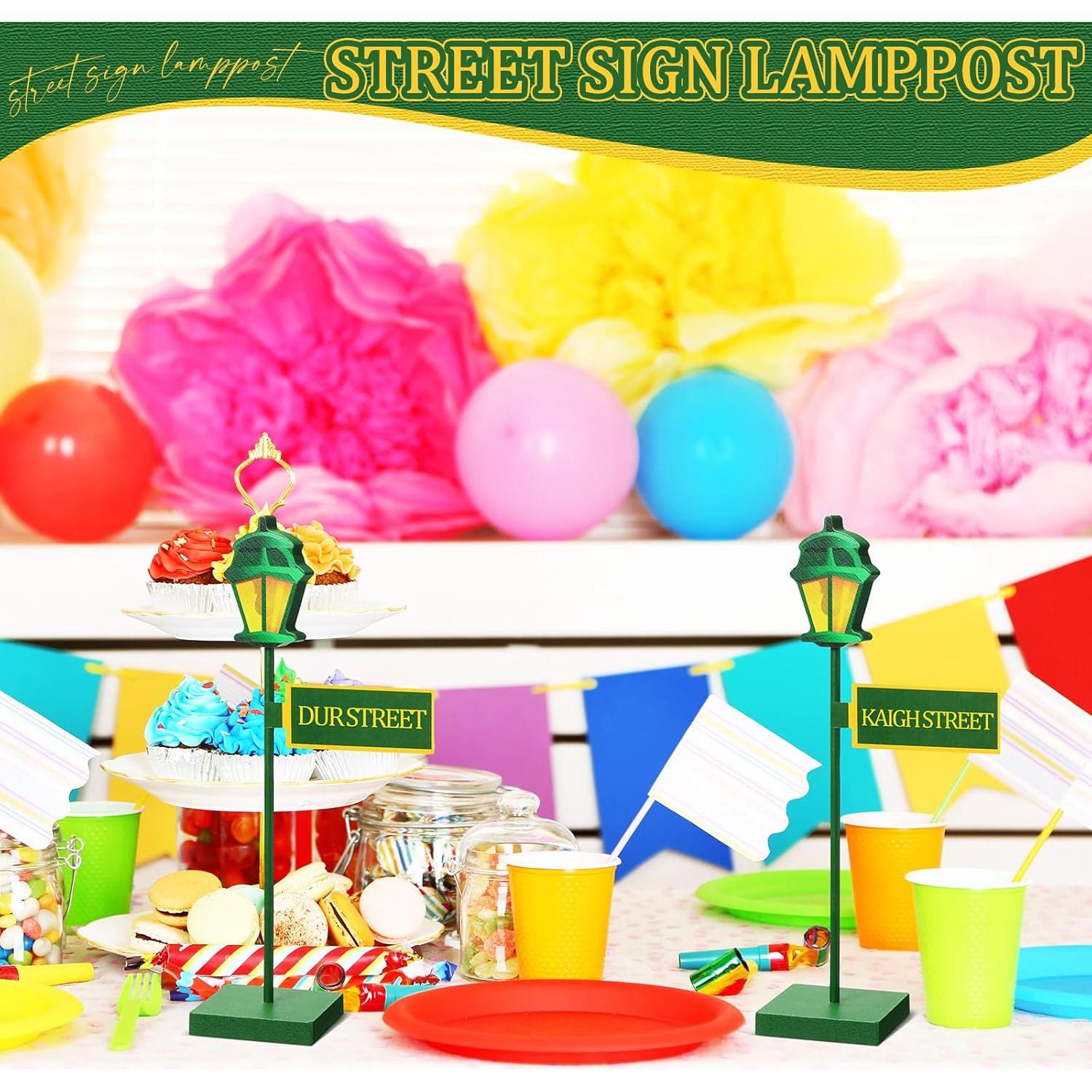 6 Pcs Centro de Mesa Poste de Lámpara Verde Colingmill