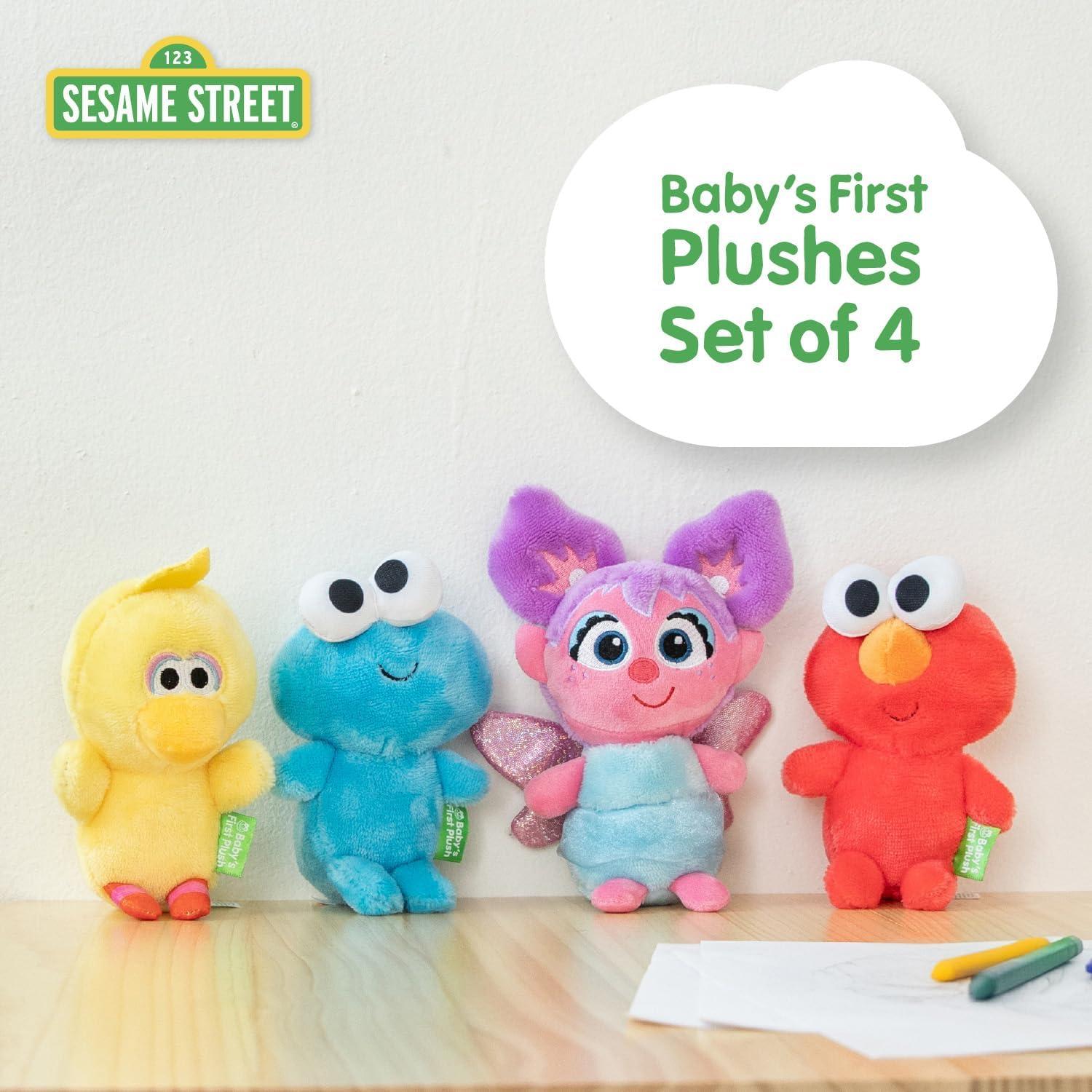 Conjunto de Juguetes de Peluche Sesame Street - Elmo, Cookie Monster, Abby Cadabby y Big Bird - 4 Piezas