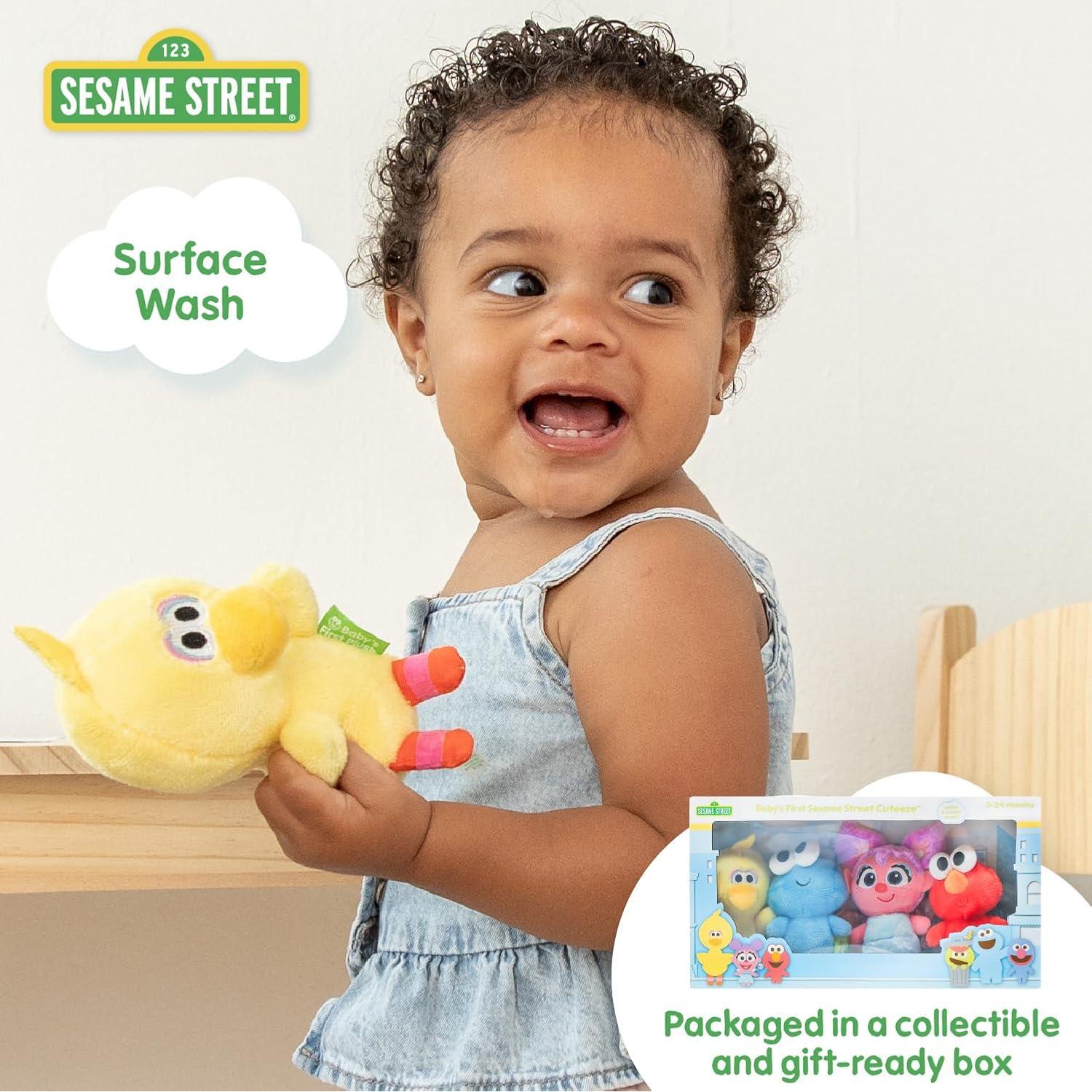 Conjunto de Juguetes de Peluche Sesame Street - Elmo, Cookie Monster, Abby Cadabby y Big Bird - 4 Piezas