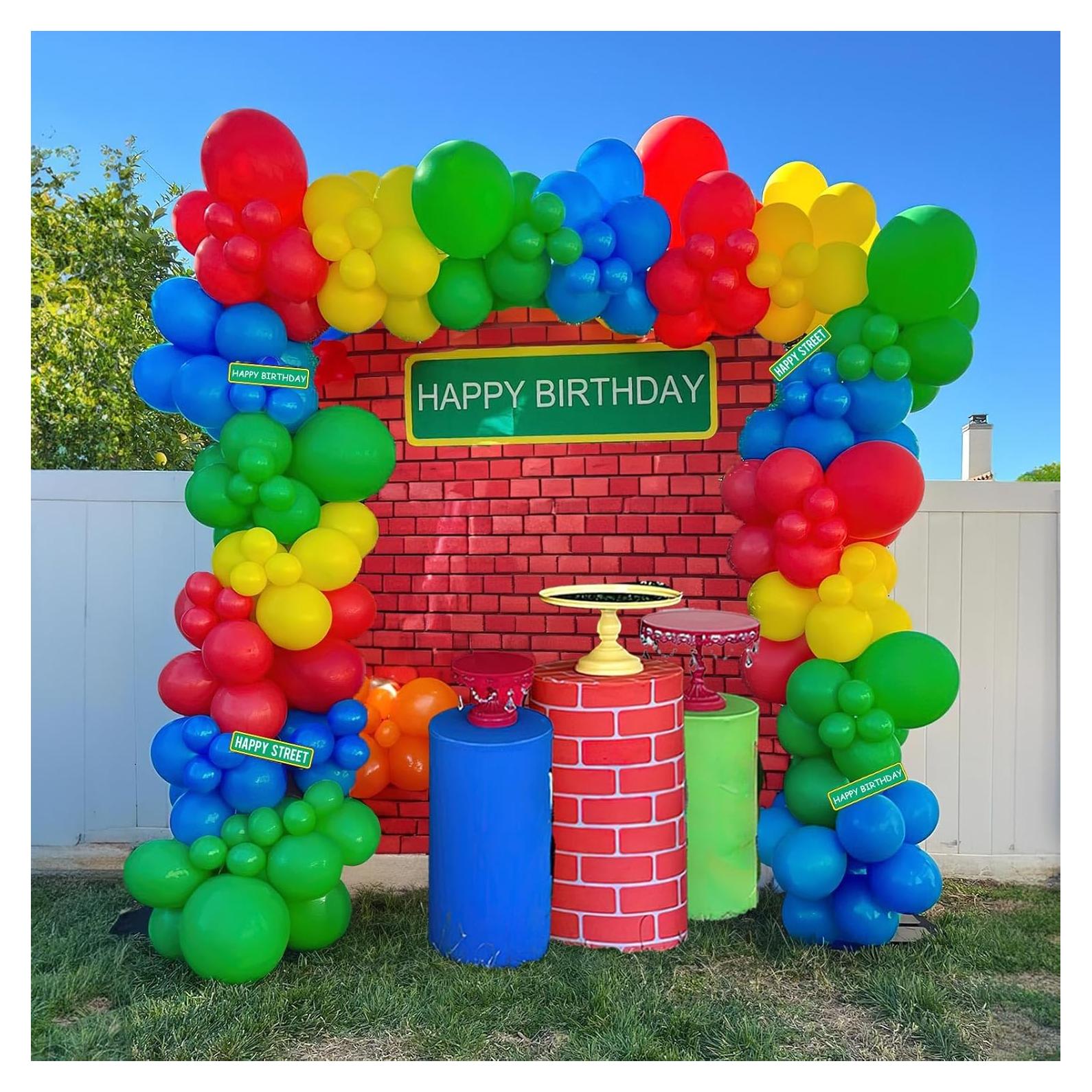Kit de Arco de Globos Temática Sésamo 150+ Pcs Colorido