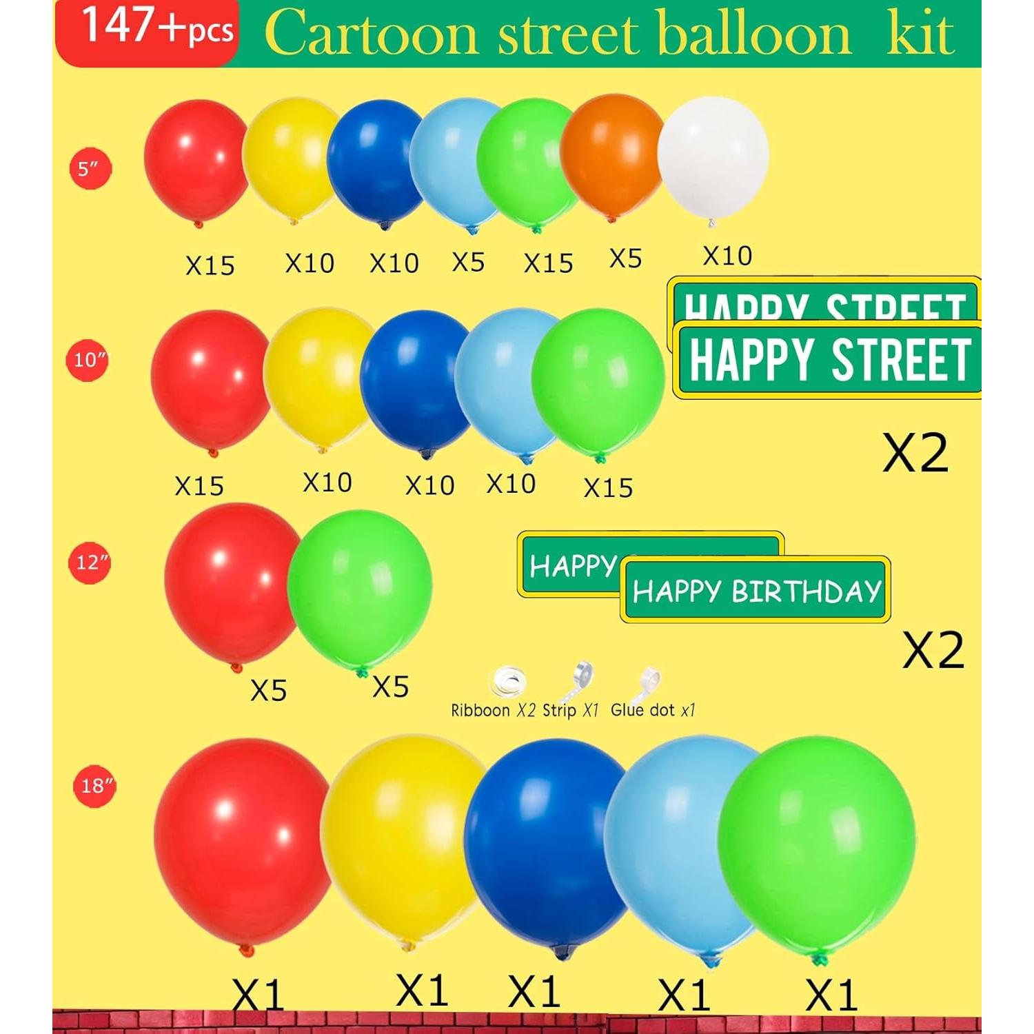 Kit de Arco de Globos Temática Sésamo 150+ Pcs Colorido