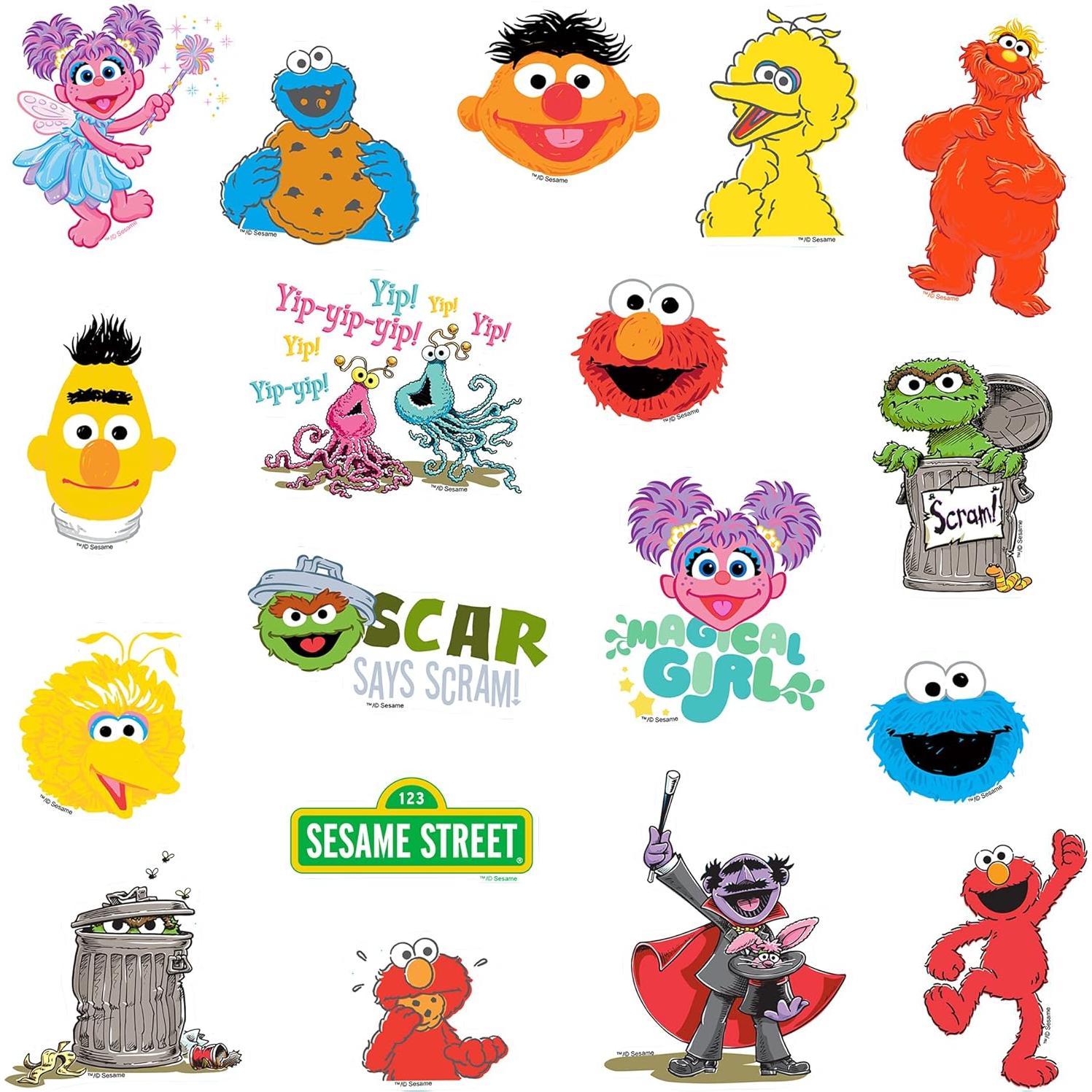 Calcomanías Sesame Street - Paquete de 50 Vinilo Premium