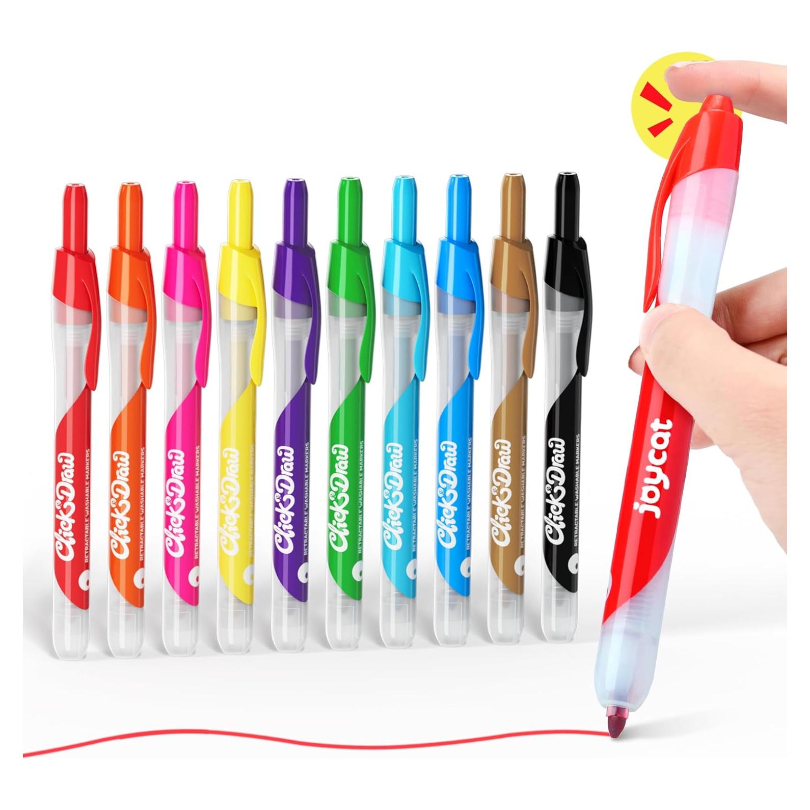 Marcadores Lavables JoyCat Set de 10 Colores para Niños