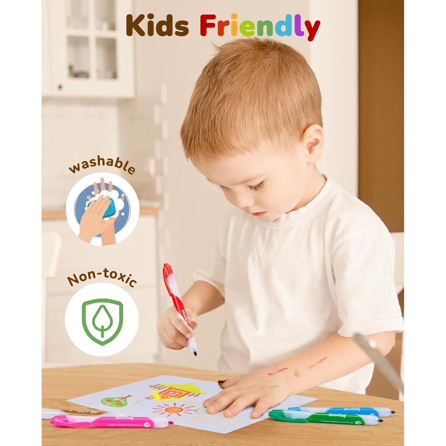 Marcadores Lavables JoyCat Set de 10 Colores para Niños