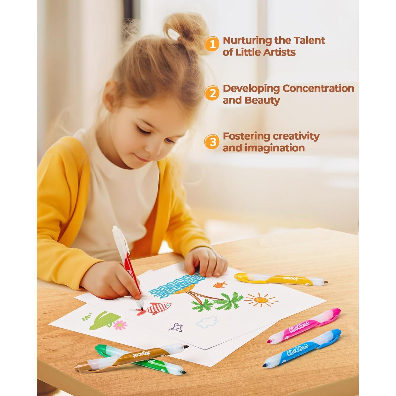 Marcadores Lavables JoyCat Set de 10 Colores para Niños