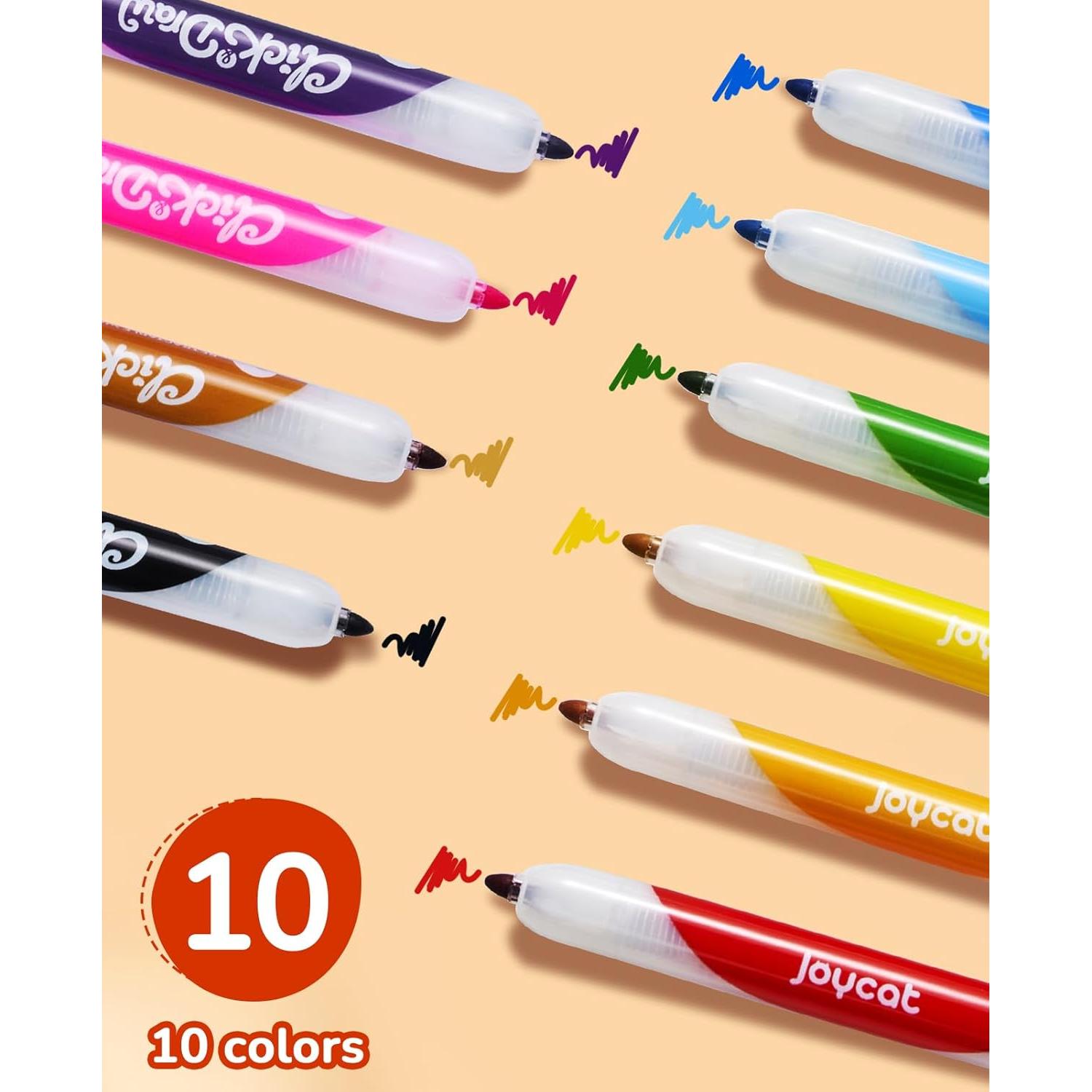 Marcadores Lavables JoyCat Set de 10 Colores para Niños
