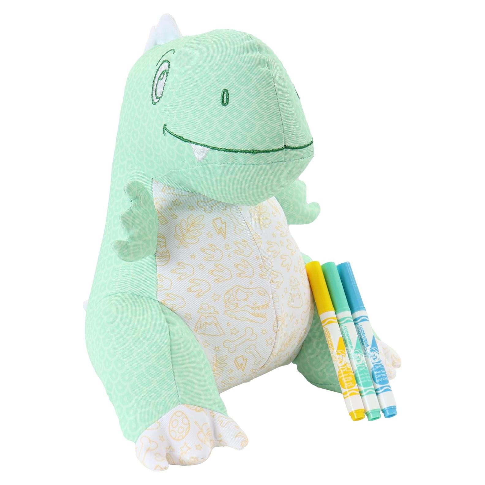Dinosaurio Plush Crayola Verde con 3 Marcadores Lavables