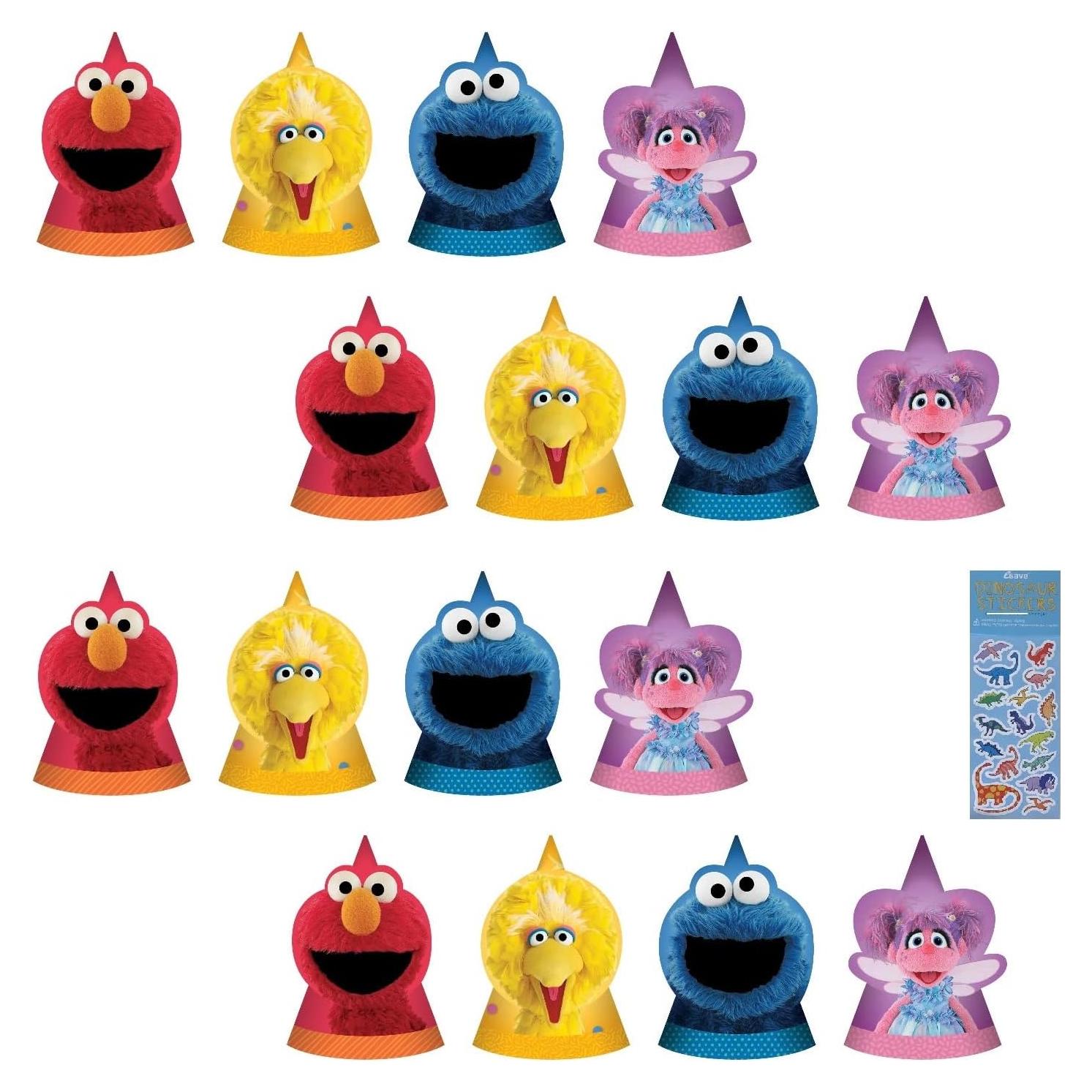 Suministros Fiesta Cumpleaños Amscan Plaza Sésamo - 16 Sombreros