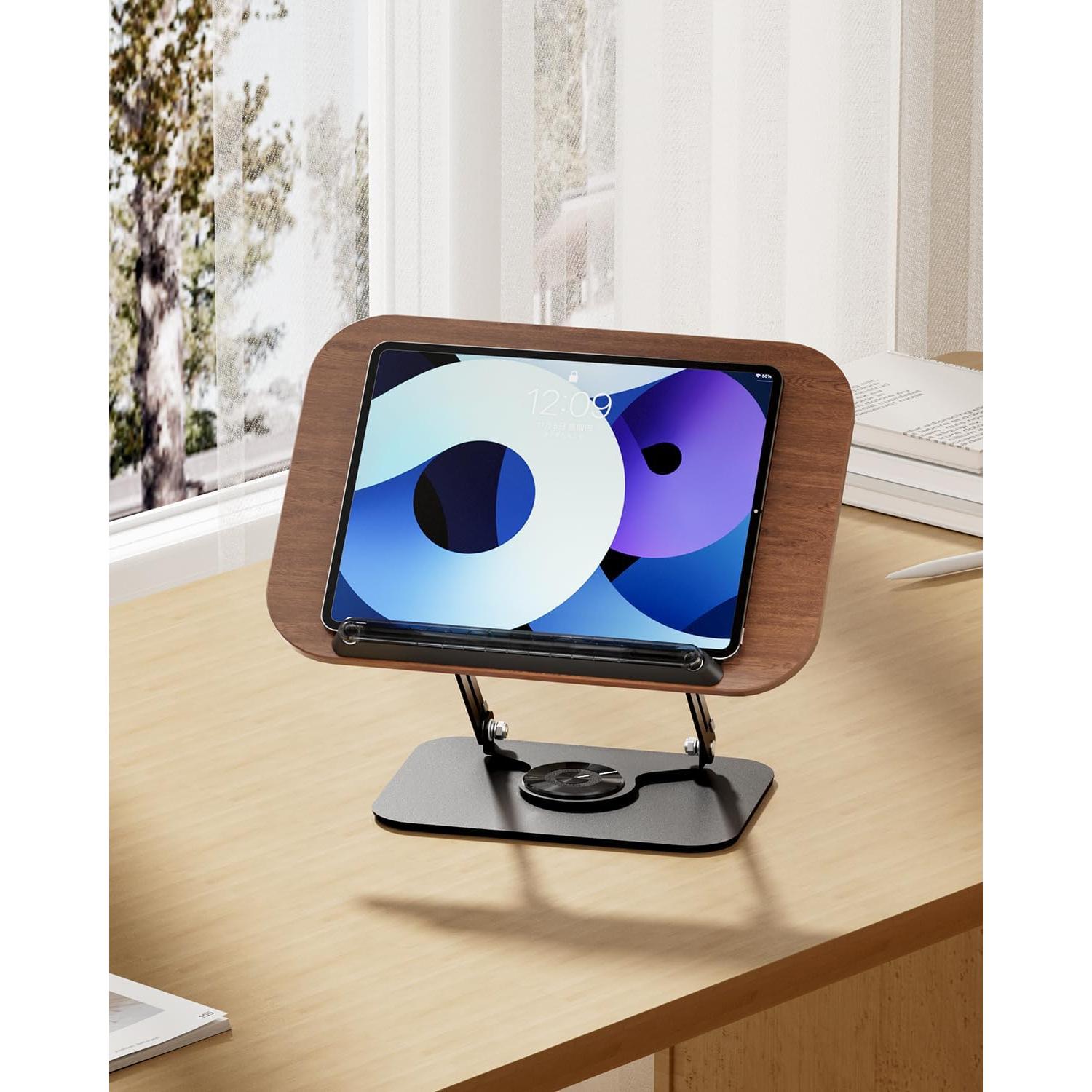 Soporte de Libro Viozon Ajustable 360° Madera Oscura