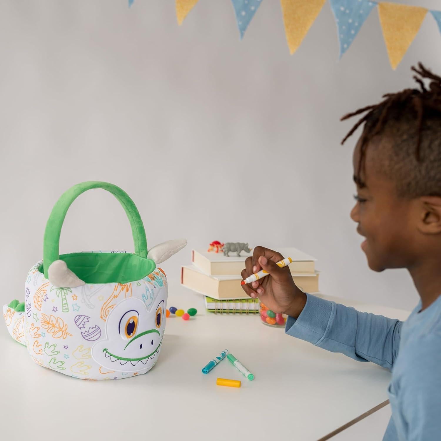 Cesta de Pascua Crayola Dinosaurio Verde + 3 Marcadores