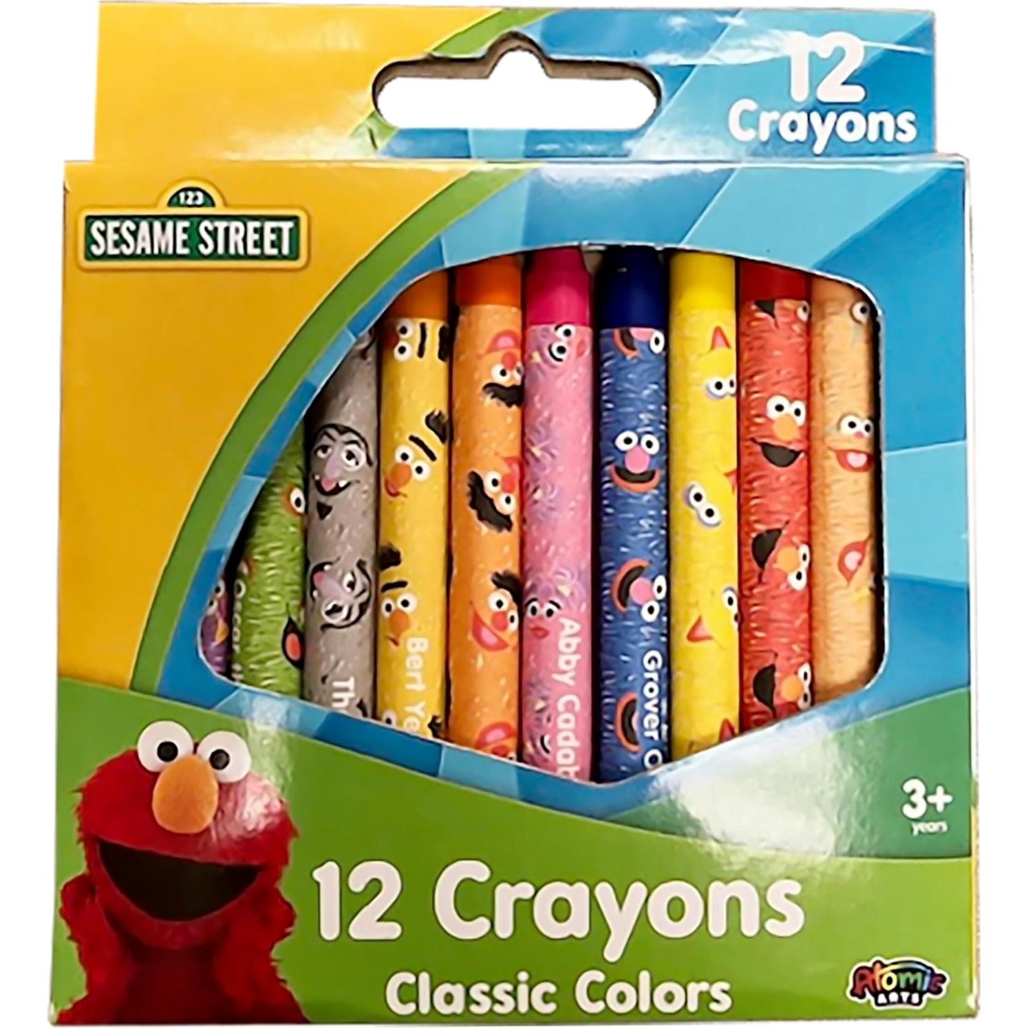 Crayones para Niños Sesame Street 12 Colores No Tóxicos