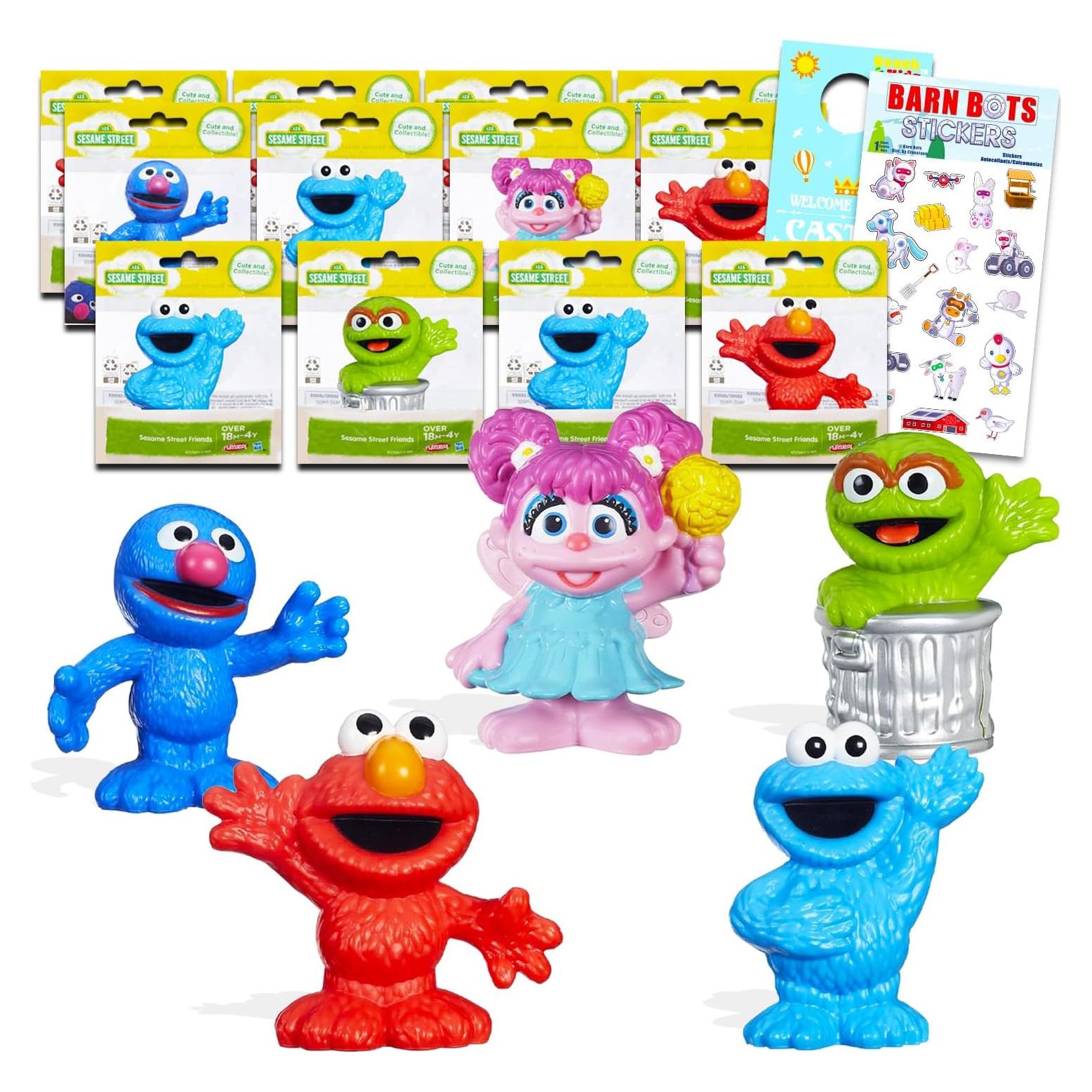 Juego de Figuras Mini Plaza Sésamo 12 Piezas Coleccionables