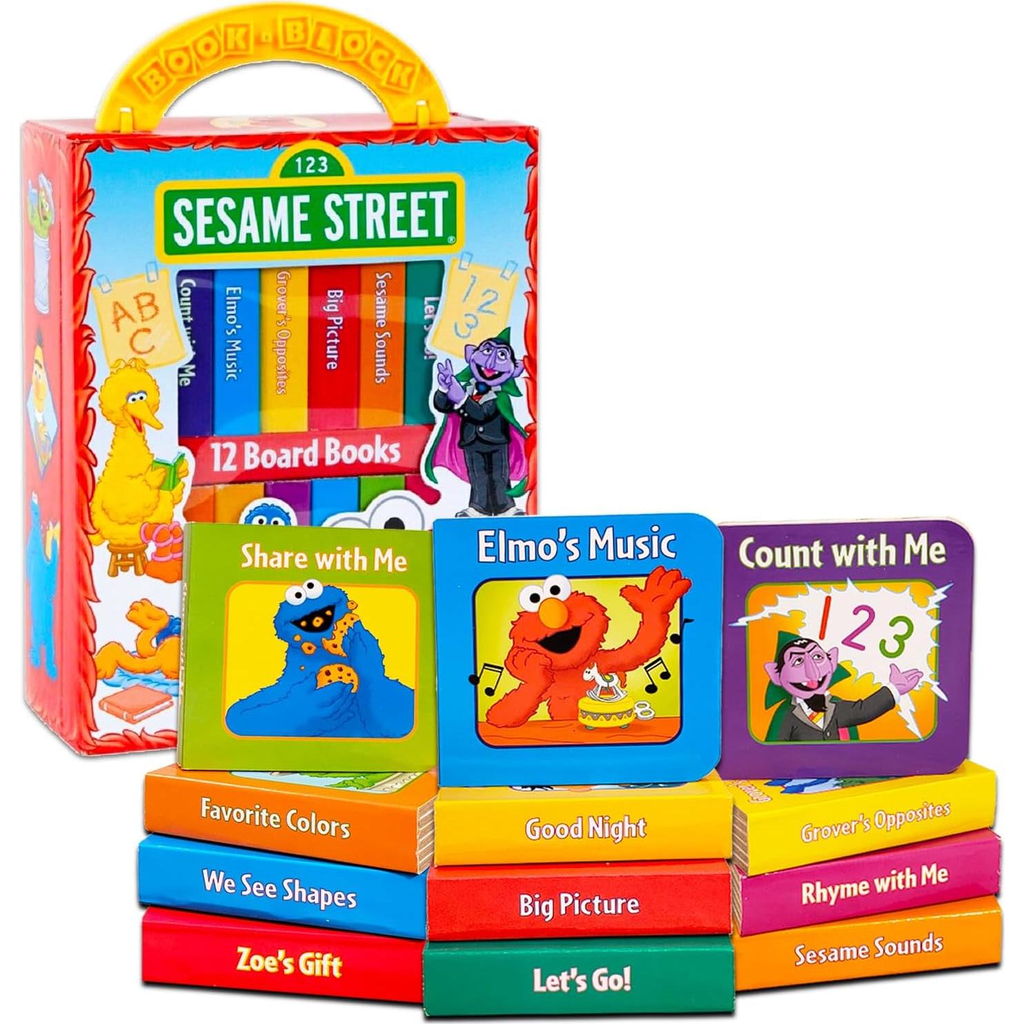 Conjunto de 12 Libros de Cartón Plaza Sésamo para Niños