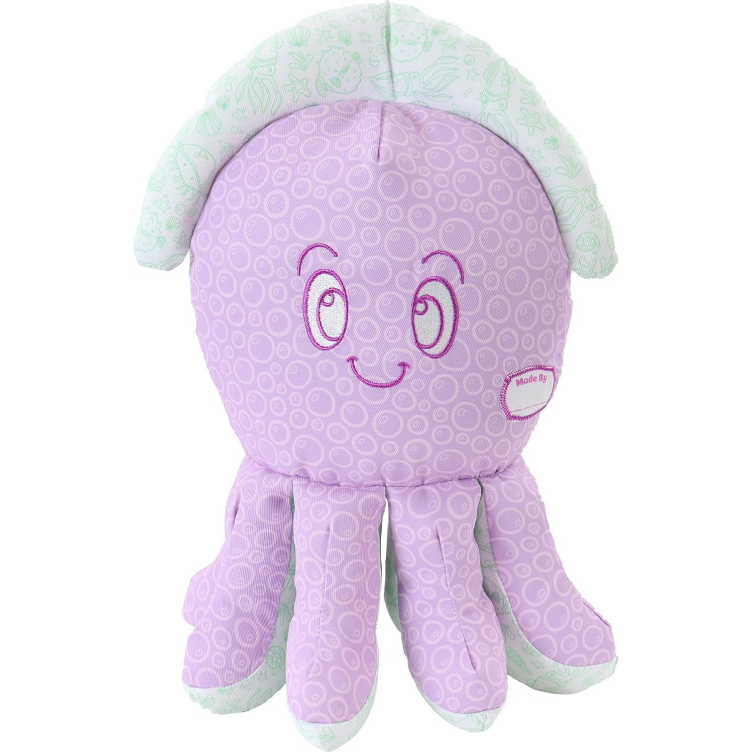 Crayola Color Me Plush Pulpo Púrpura con 3 Marcadores Lavables