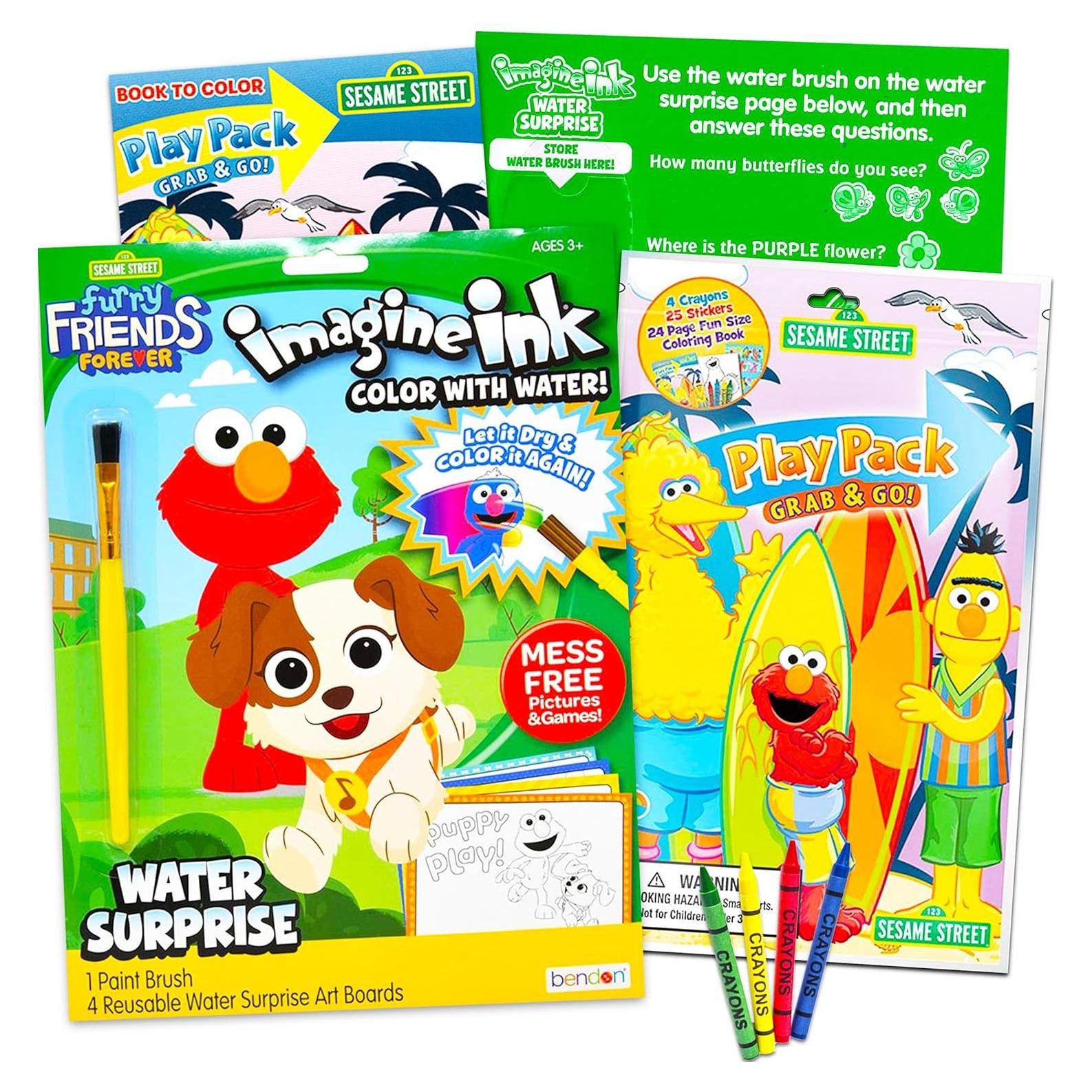 Set de Pintar con Agua Elmo Sesame Street - Libro Deluxe y Stickers