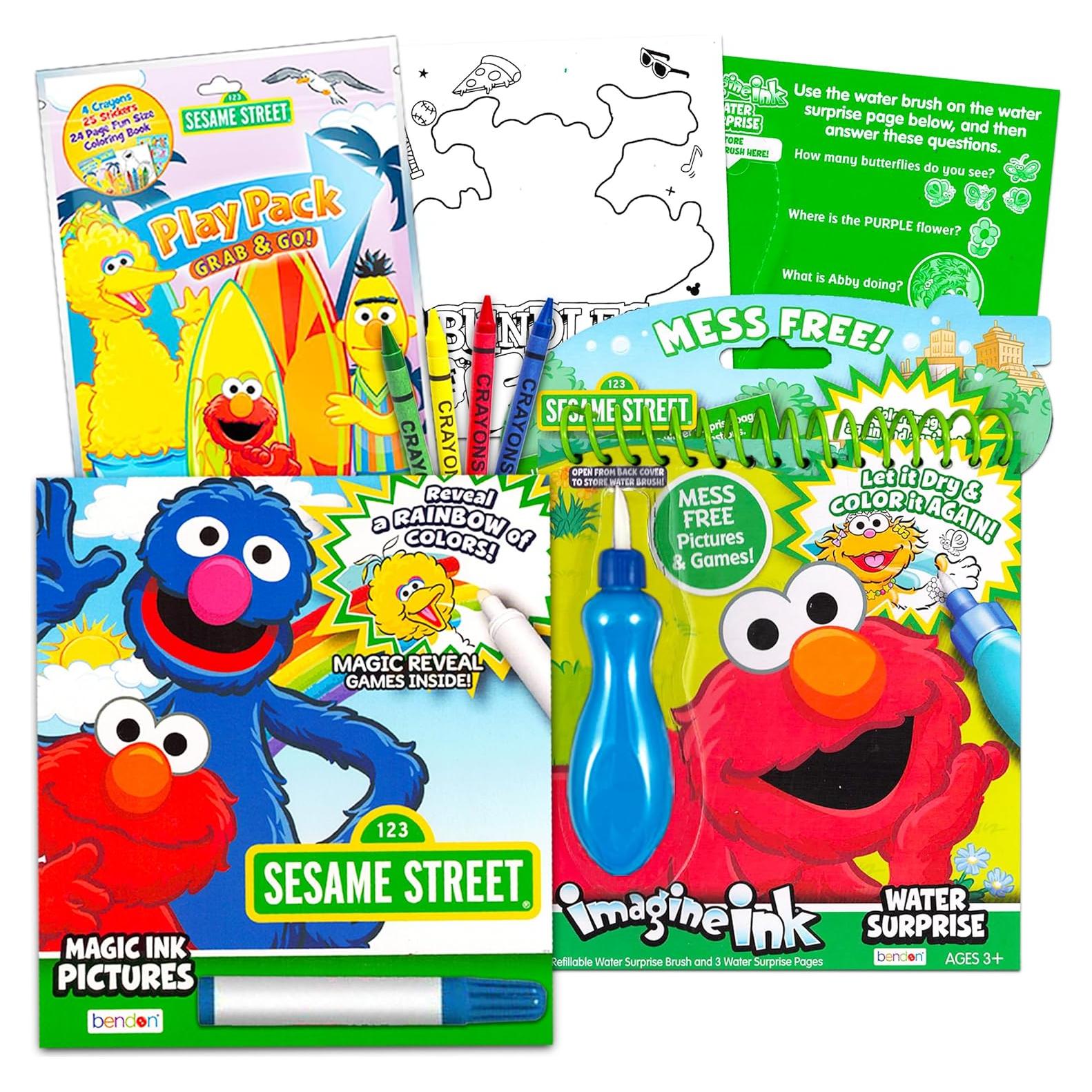 Set de Libros para Colorear Plaza Sésamo - 3 Actividades