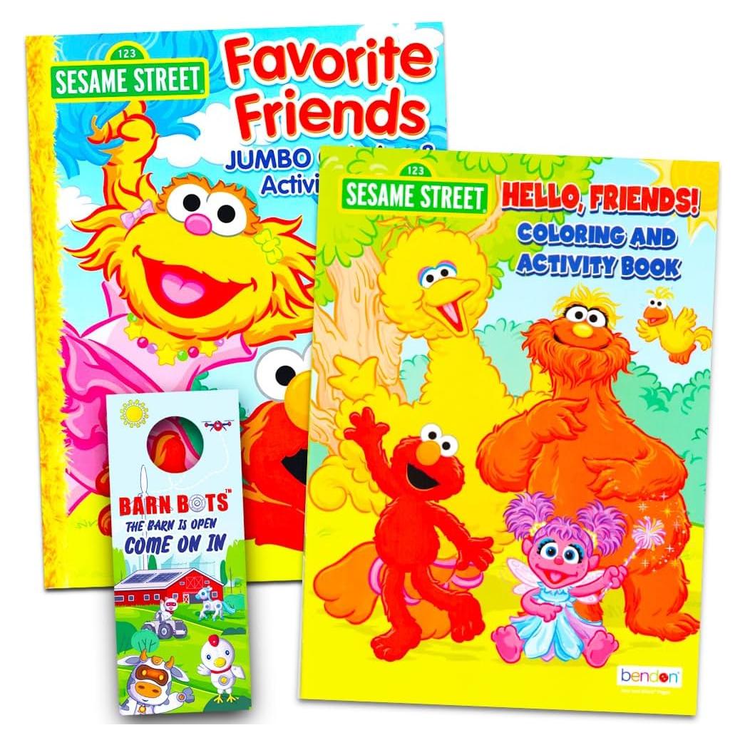 Set de Libros para Colorear Plaza Sésamo - Elmo y Cookie Monster