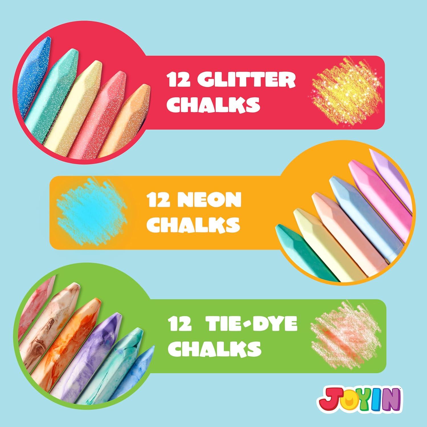 Set de 36 Tizas de Acera Lavables JOYIN 18 Colores