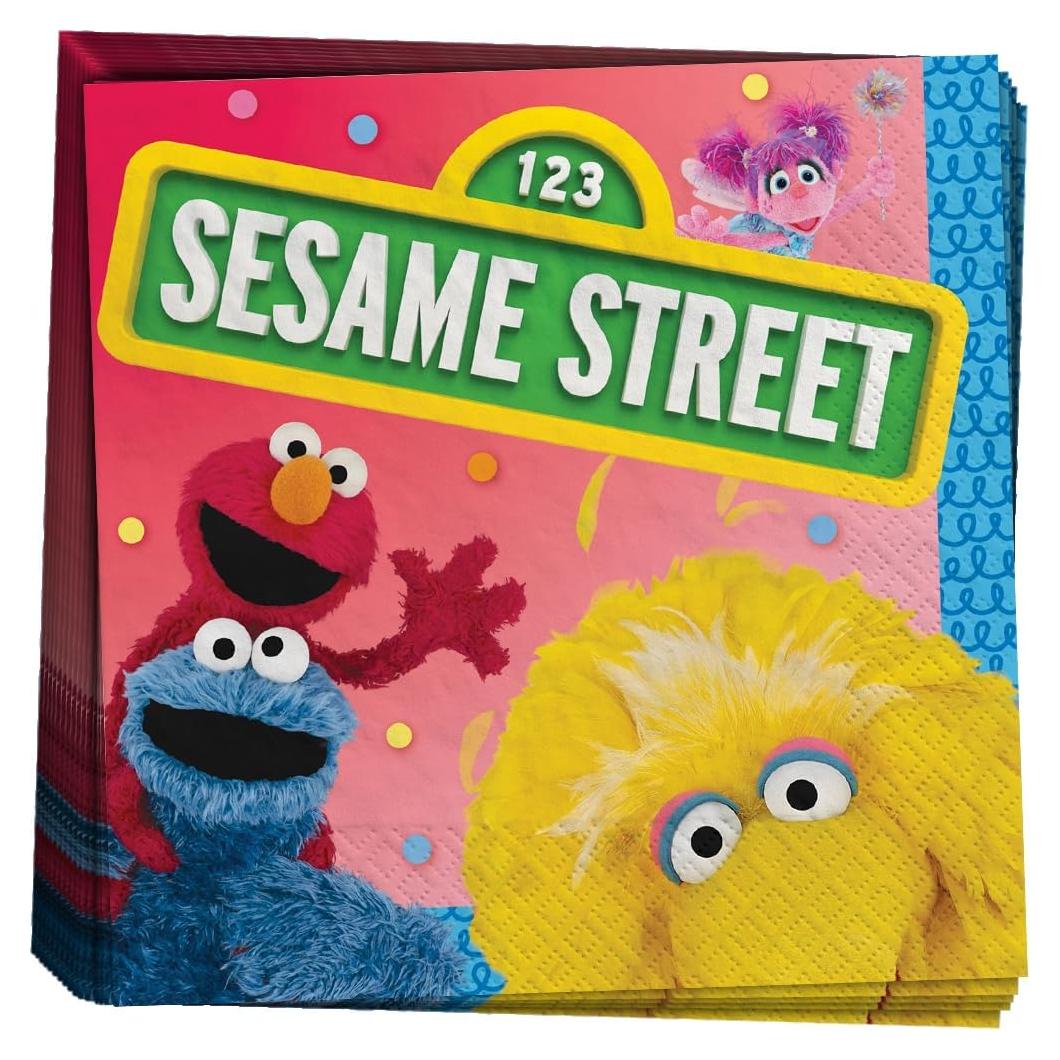 Servilletas de Bebida Multicolor Sesame Street - Paquete de 16