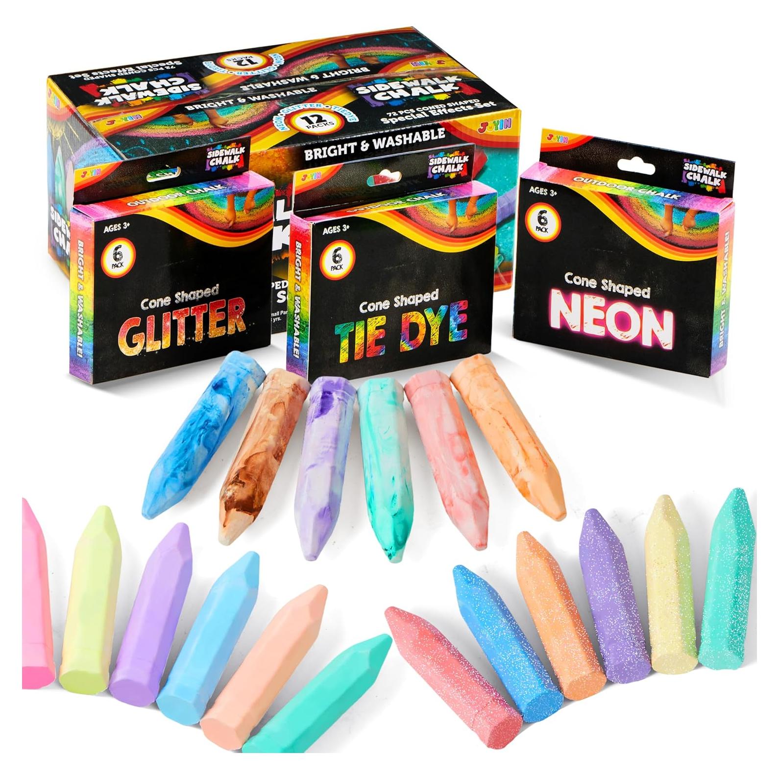 Juego de Tizas Lavables JOYIN 72 Piezas 18 Colores