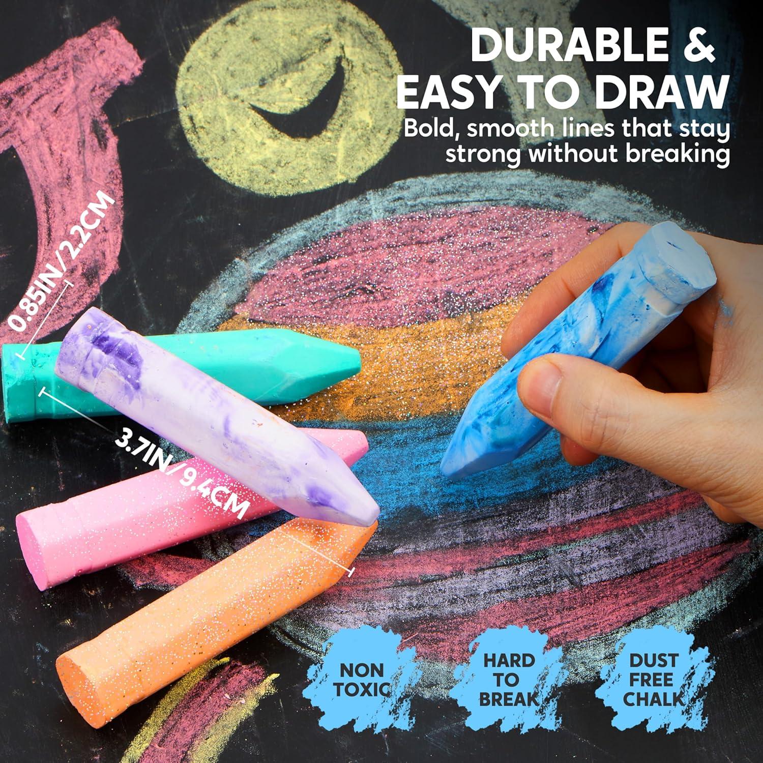 Juego de Tizas Lavables JOYIN 72 Piezas 18 Colores