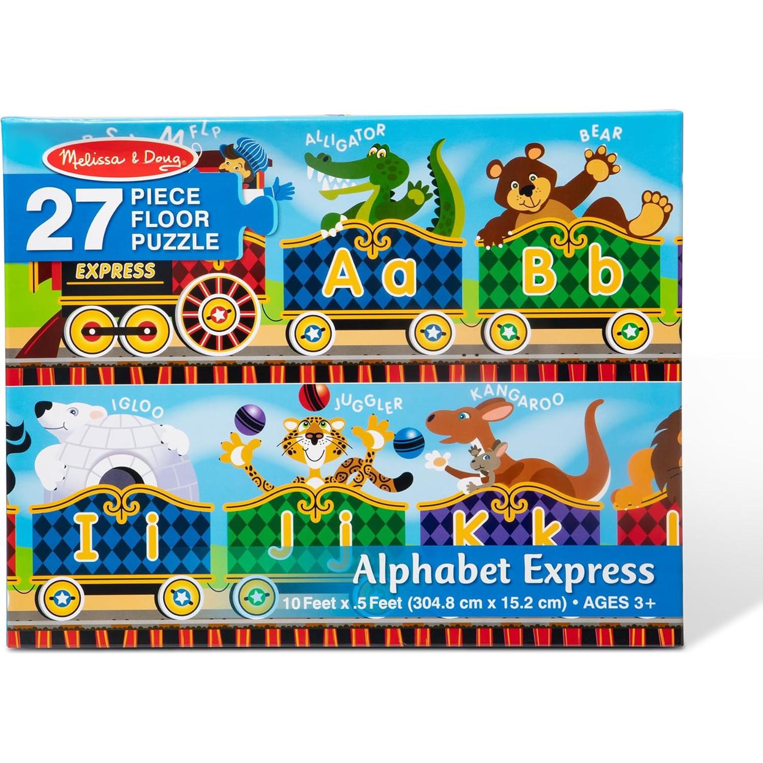 Rompecabezas de Piso Jumbo Melissa & Doug Expreso del Alfabeto 27 Piezas