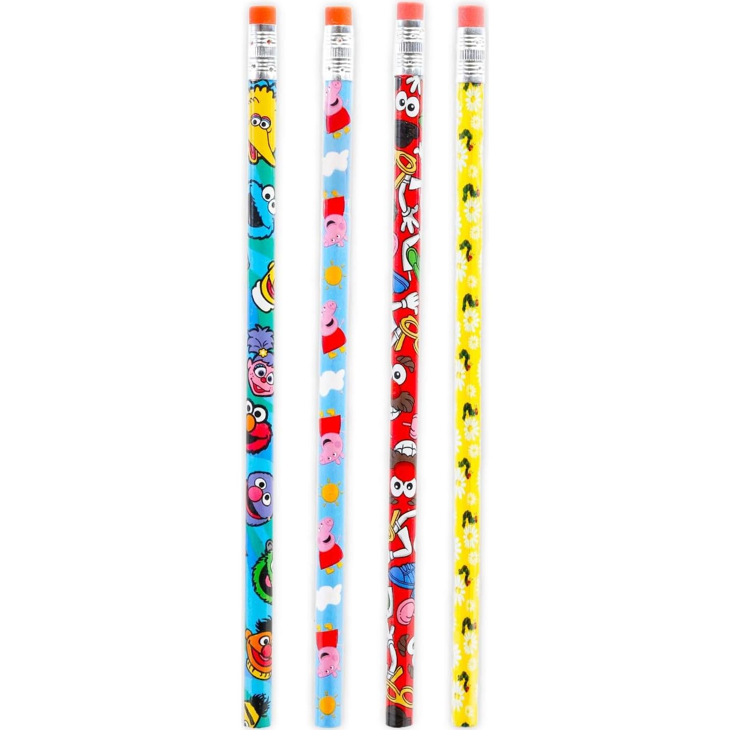 Juego de 48 Lápices Sesame Street y Peppa Pig - Suministros Escolares
