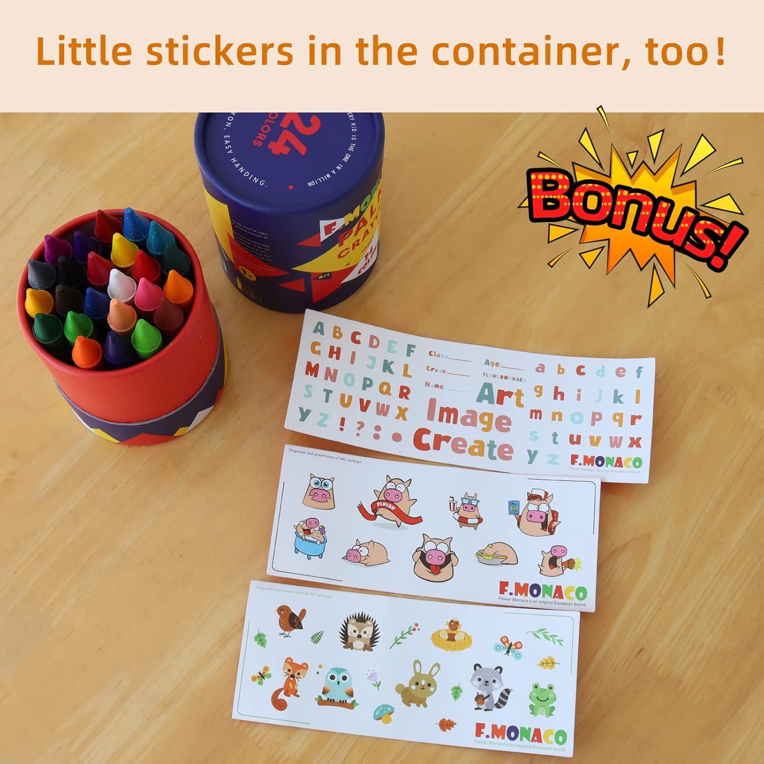 Crayones Jumbo Lebze 24 Colores No Tóxicos para Niños