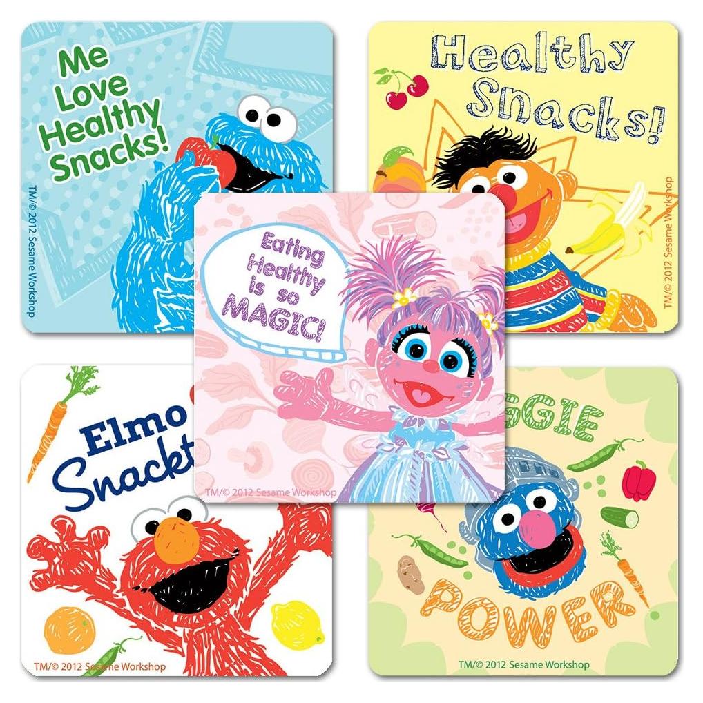 Pegatinas Saludables Sesame Street - 100 unidades - 5 diseños