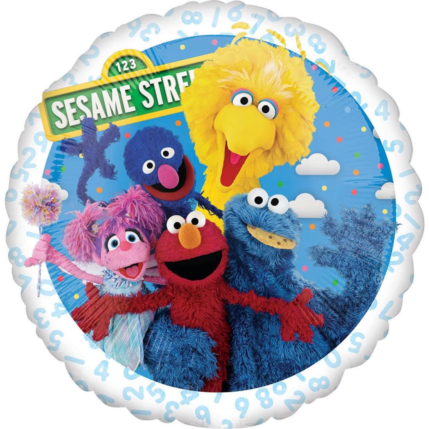 Set de 4 Globos de Fiesta Plaza Sésamo - Elmo, Big Bird, Abby Cadabby