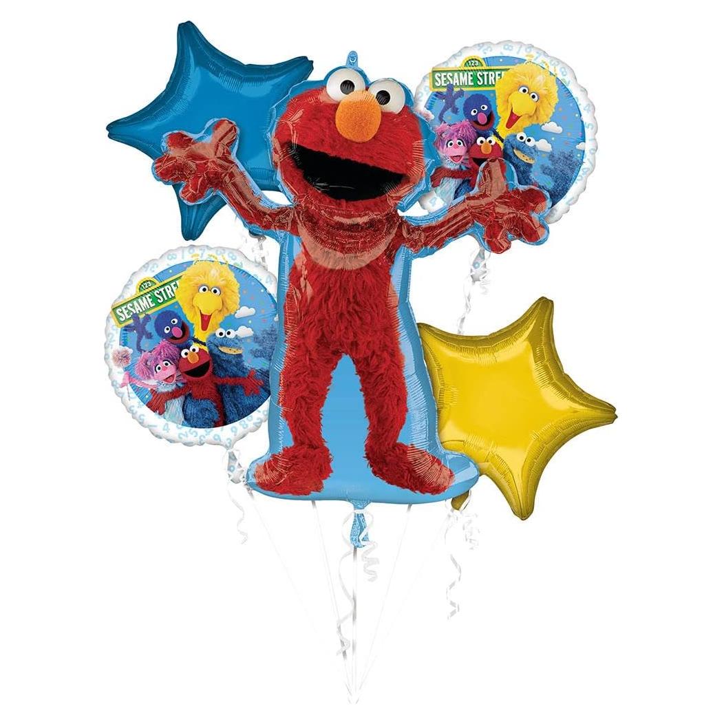 Ramo de Globos de Elmo y Amigos Anagram 5 Piezas
