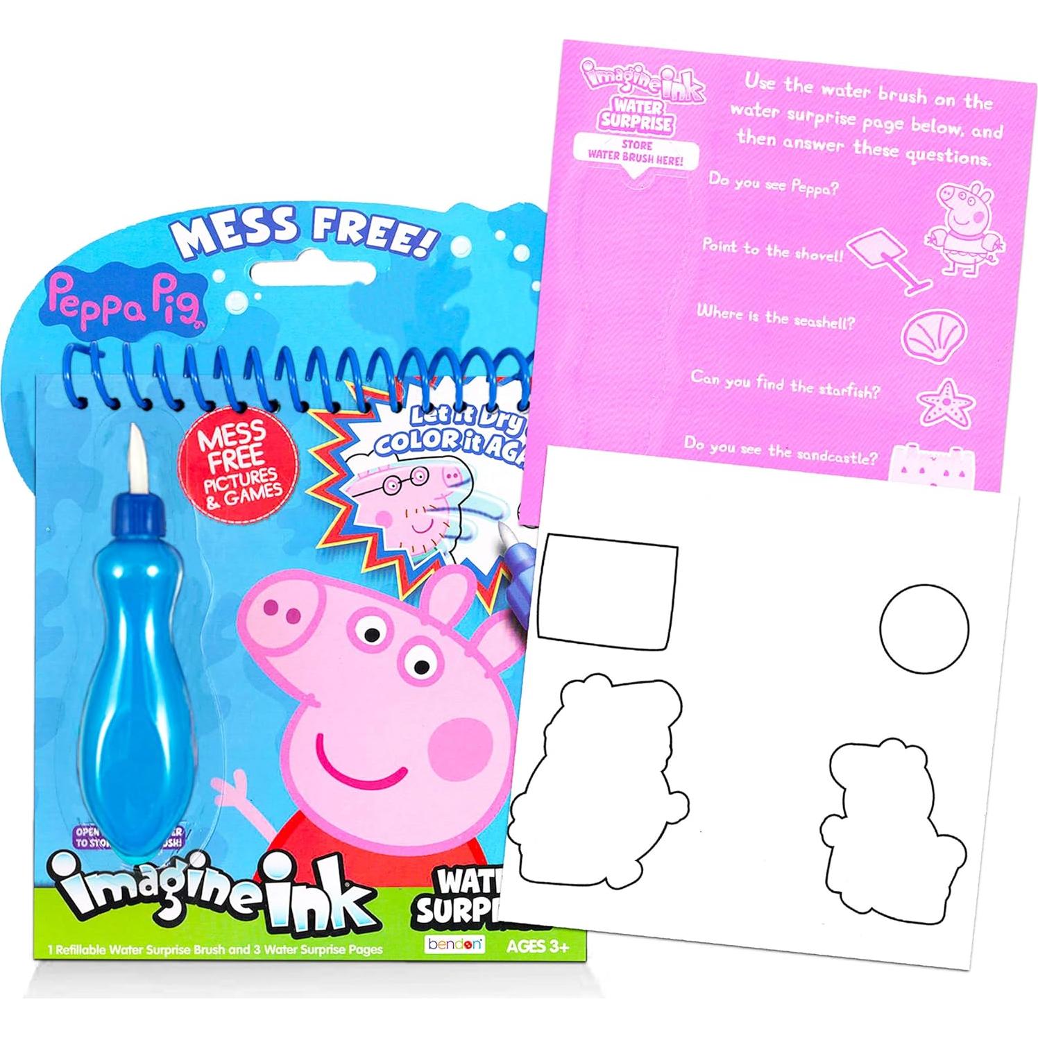 Set de Pintura con Agua Bendon - 3 Libros Baby Shark, Peppa Pig y Plaza Sésamo