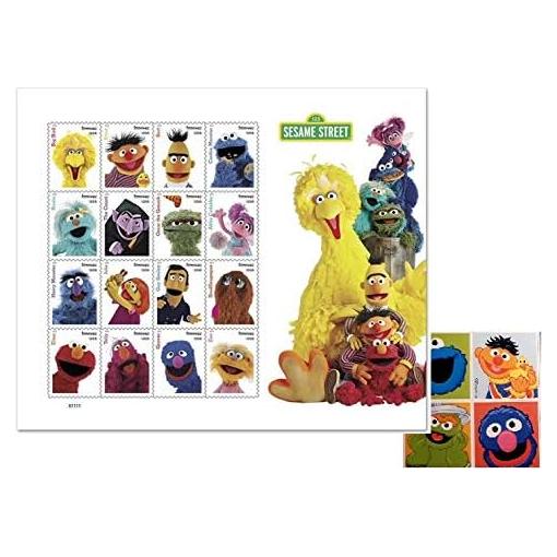 Sellos Forever USPS 2019 Sesame Street + 4 Pegatinas