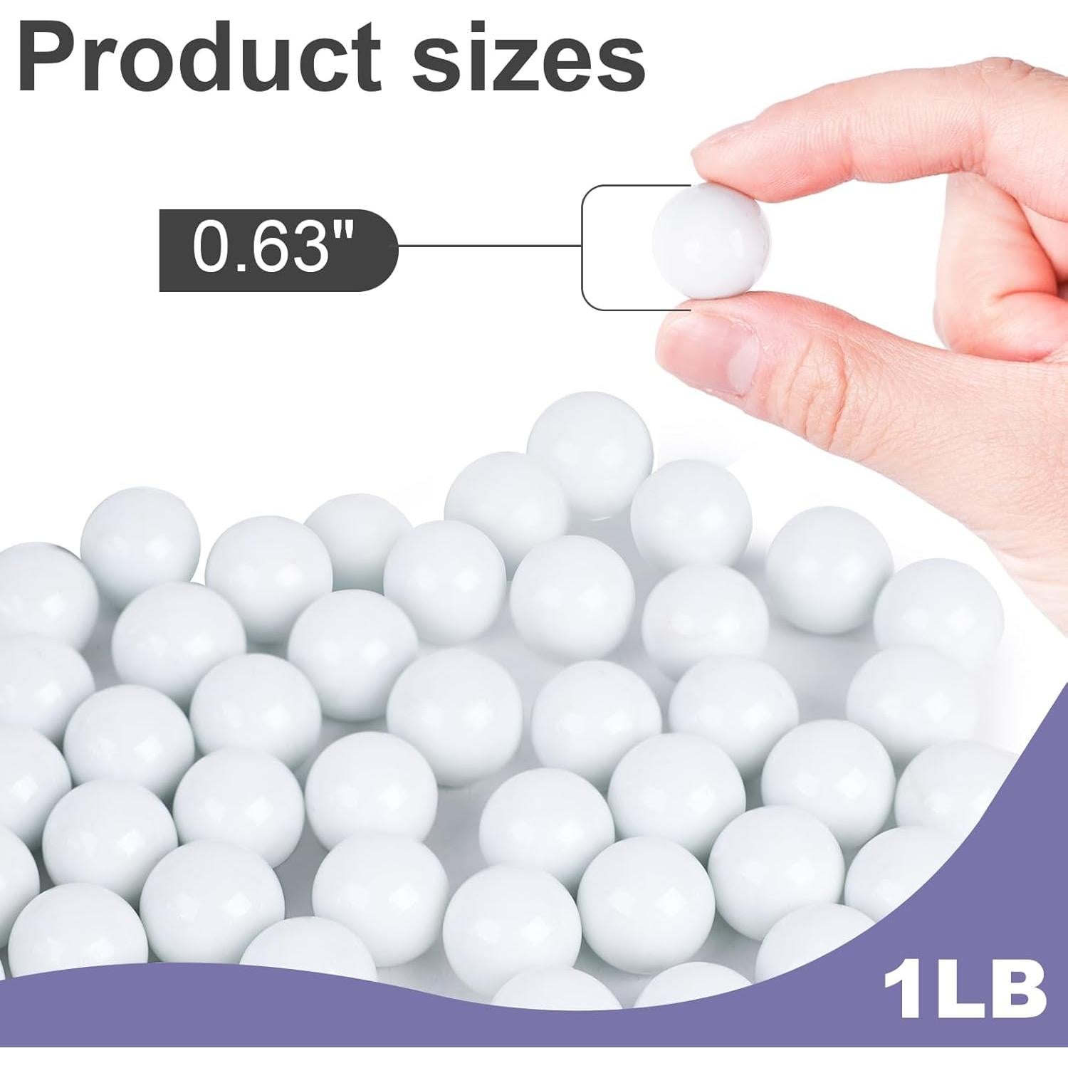 Canicas de Vidrio DomeStar 0.63 cm Blancas a Granel