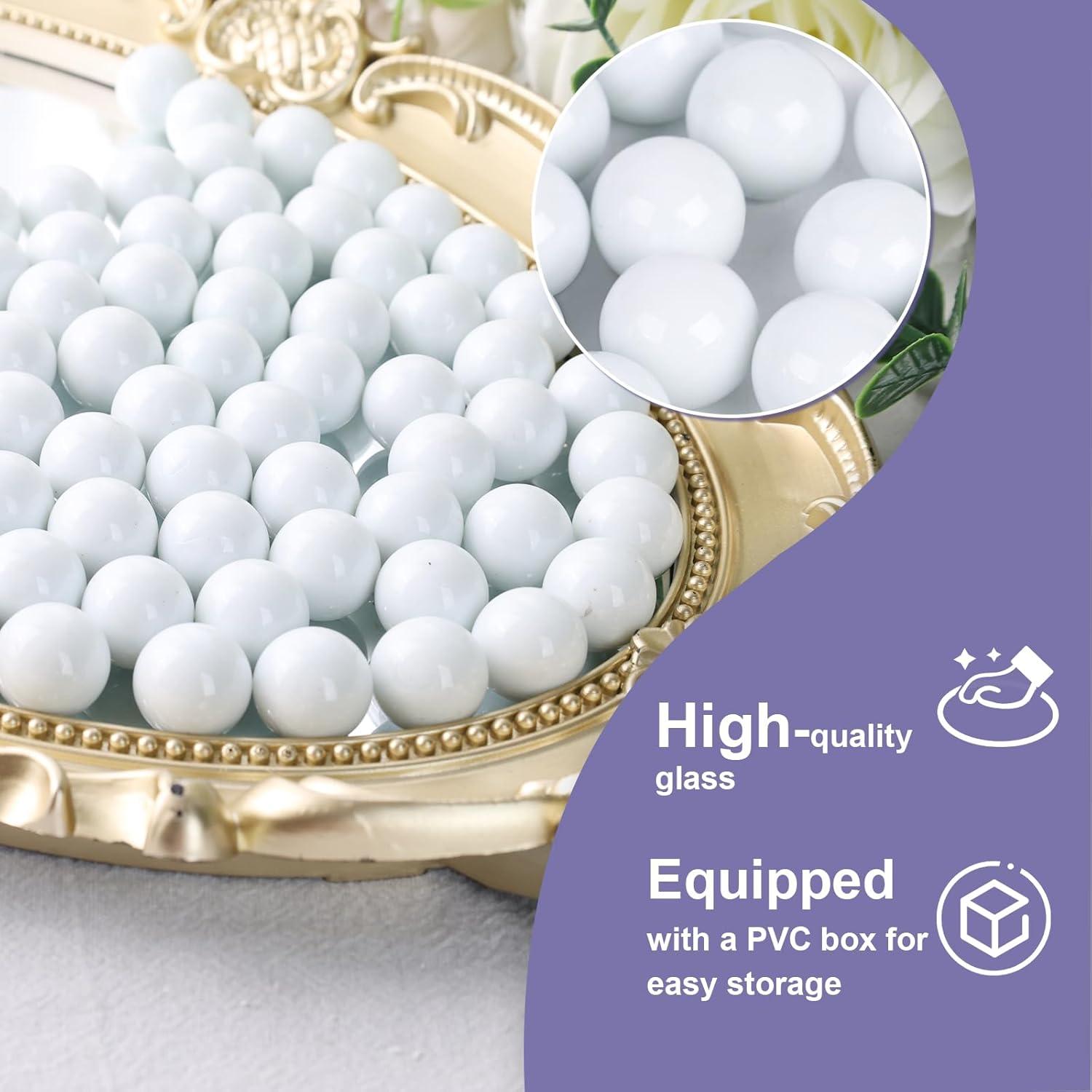 Canicas de Vidrio DomeStar 0.63 cm Blancas a Granel