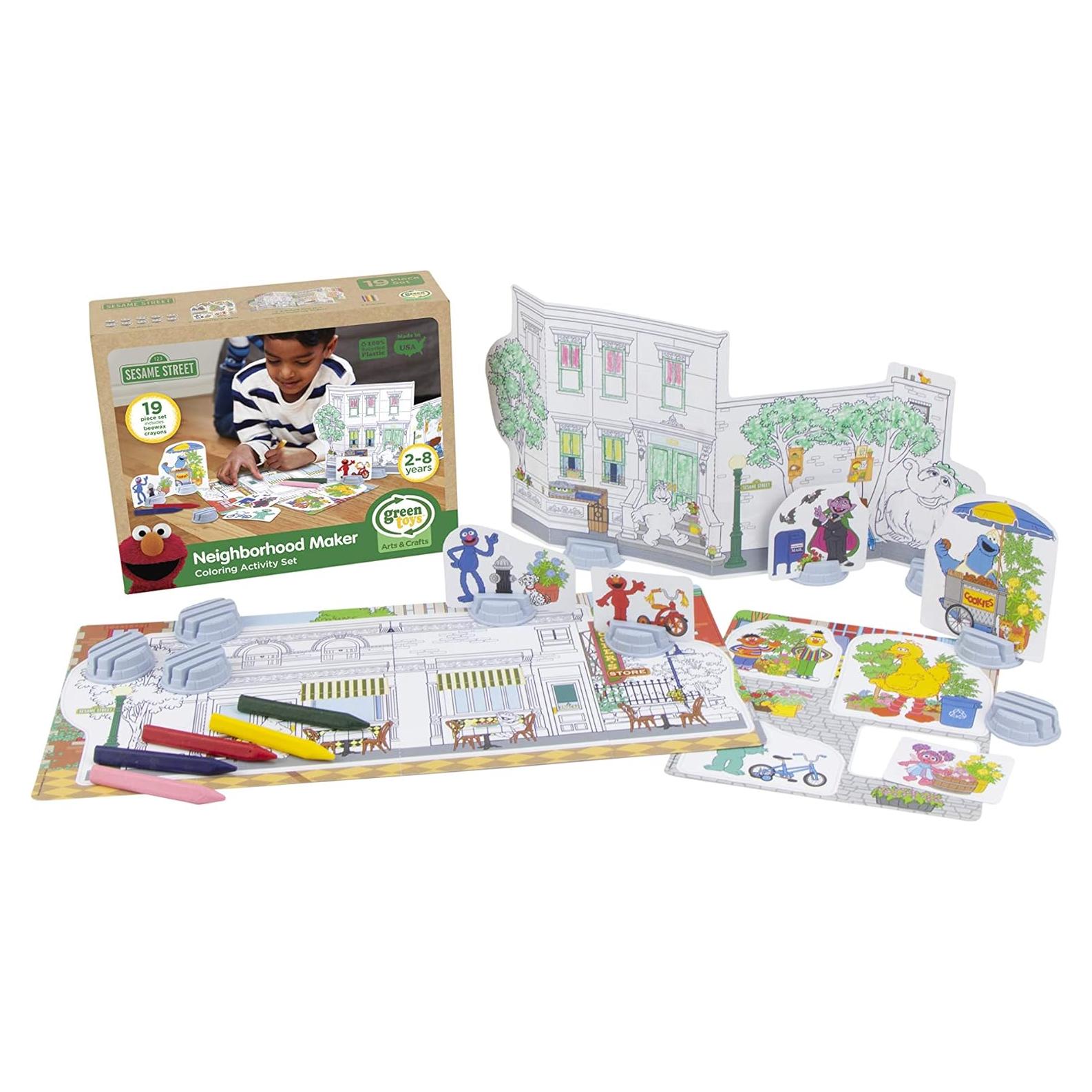 Juego de Actividades para Colorear Green Toys Neighborhood Maker - 19 Piezas