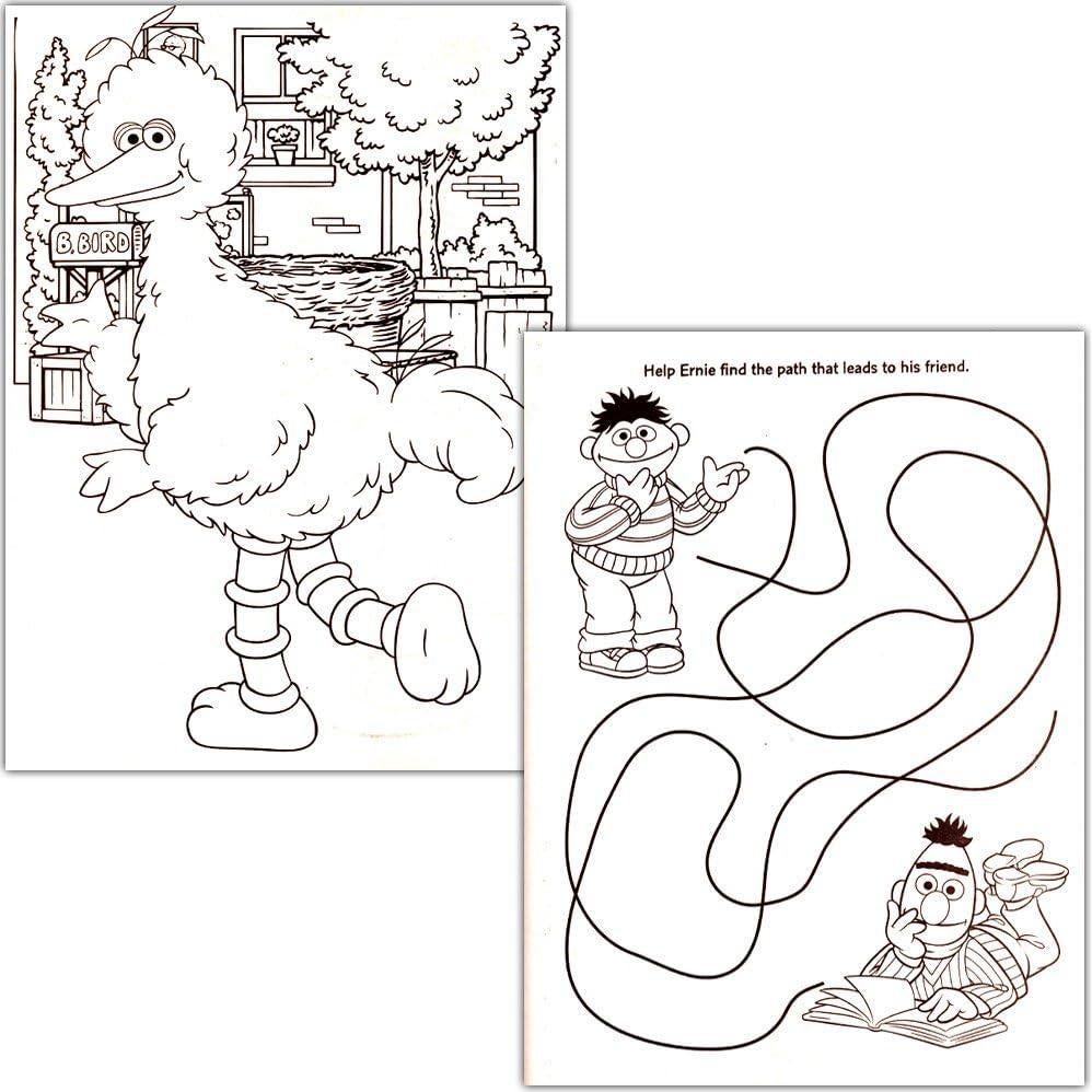 Libro para Colorear Sesame Street con 30 Pegatinas - 3 Libros
