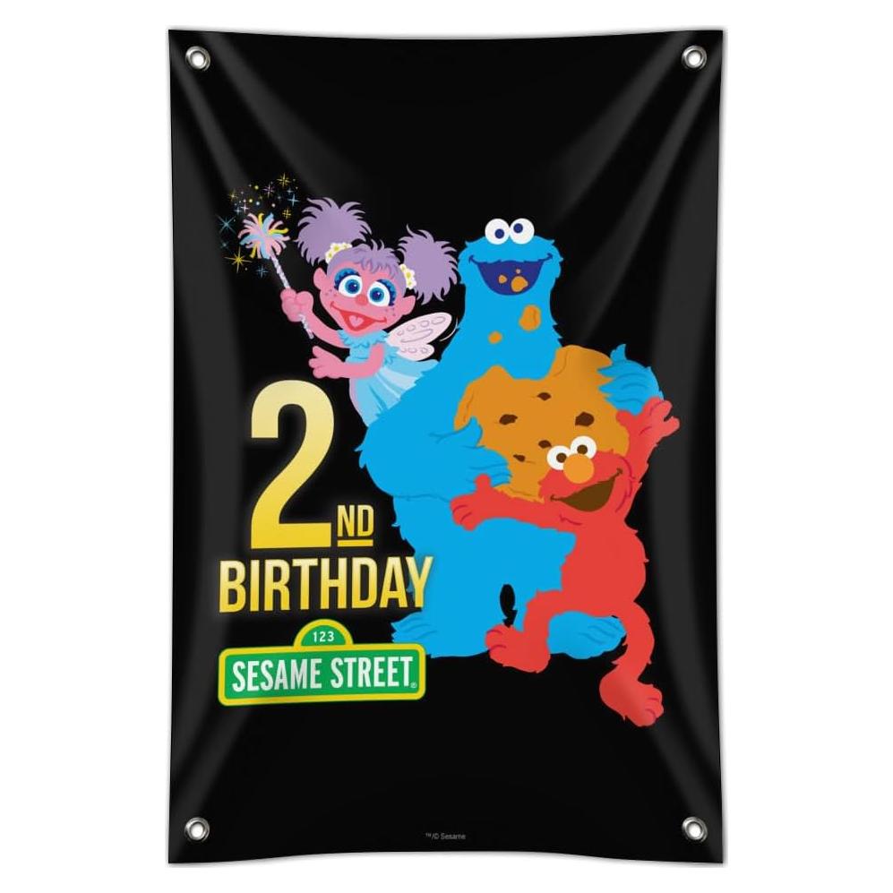 Banner de Cumpleaños Plaza Sésamo 84cm x 56cm - Graphics & More