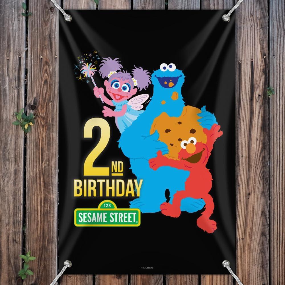 Banner de Cumpleaños Plaza Sésamo 84cm x 56cm - Graphics & More