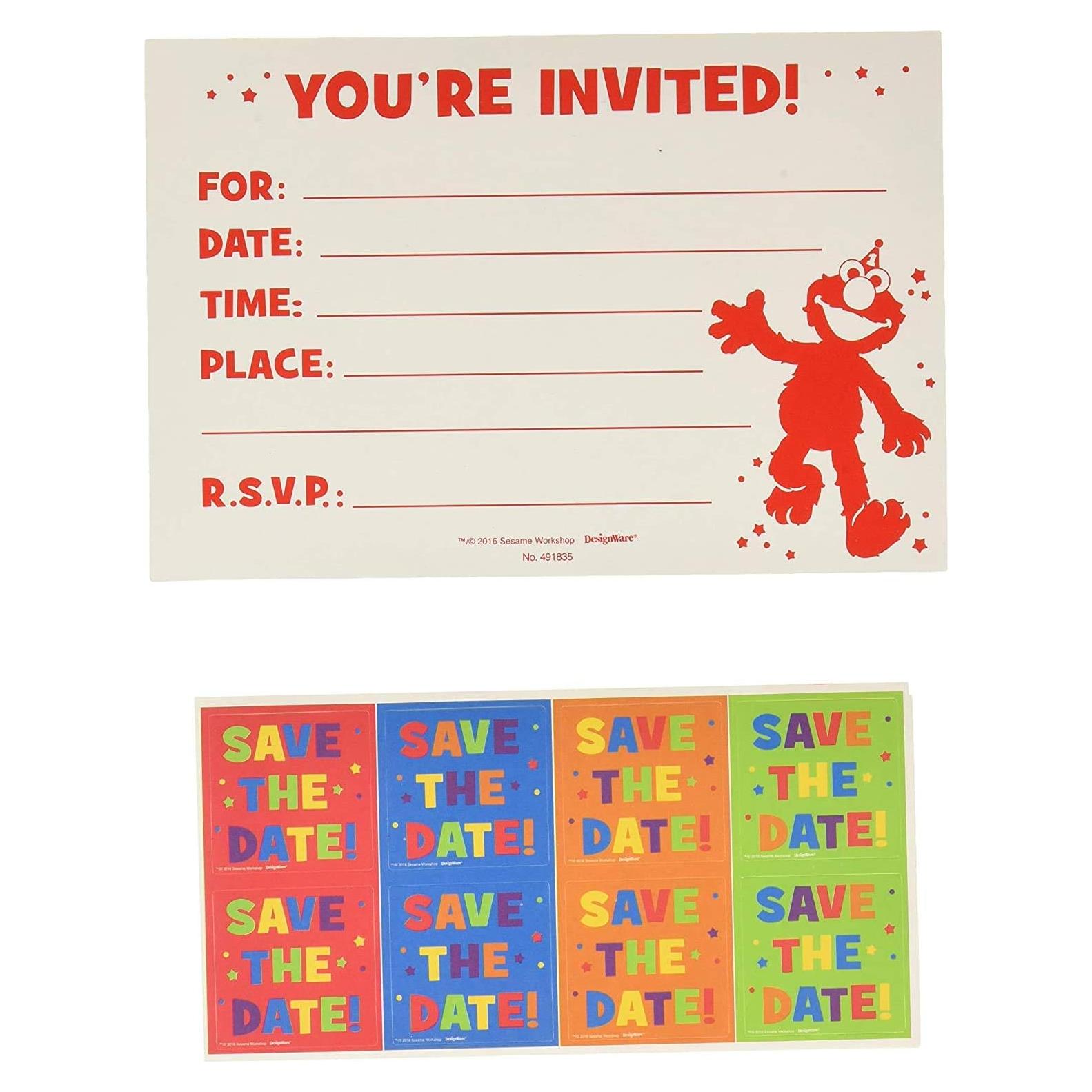 Invitaciones Postales Elmo Cumple Uno Amscan 8 Unidades 10.8x15.9cm