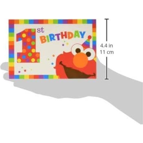 Invitaciones Postales Elmo Cumple Uno Amscan 8 Unidades 10.8x15.9cm