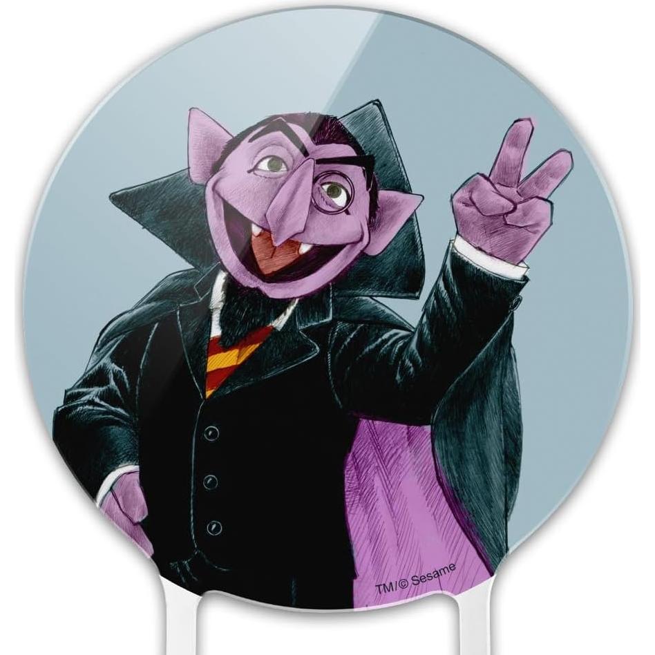 Adorno de Pastel Acrílico Vintage Conde Von Count 18.42 cm