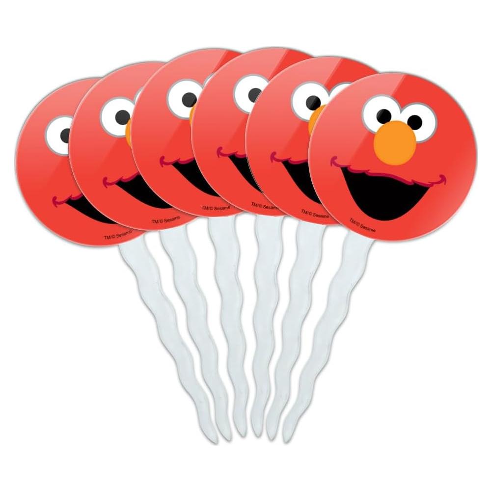 Conjunto de Palillos para Cupcakes Elmo Plaza Sésamo - Set de 6