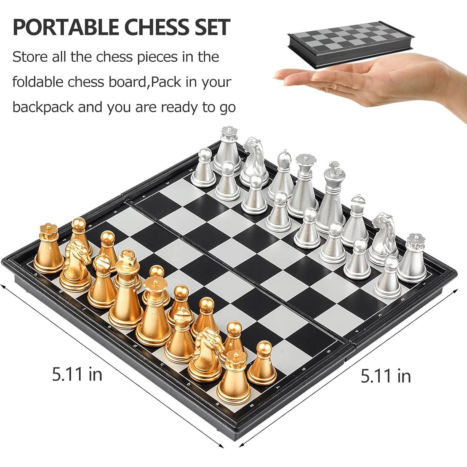 Juego de Ajedrez Magnético Portátil Vikutu 13 cm Plegable