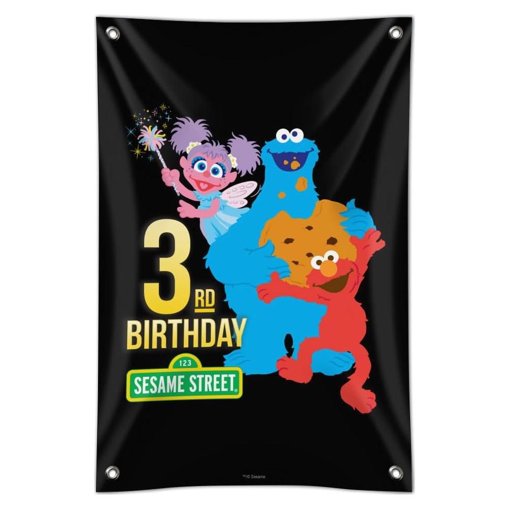 Banner Decorativo Plaza Sésamo 84cm x 56cm - Cumpleaños