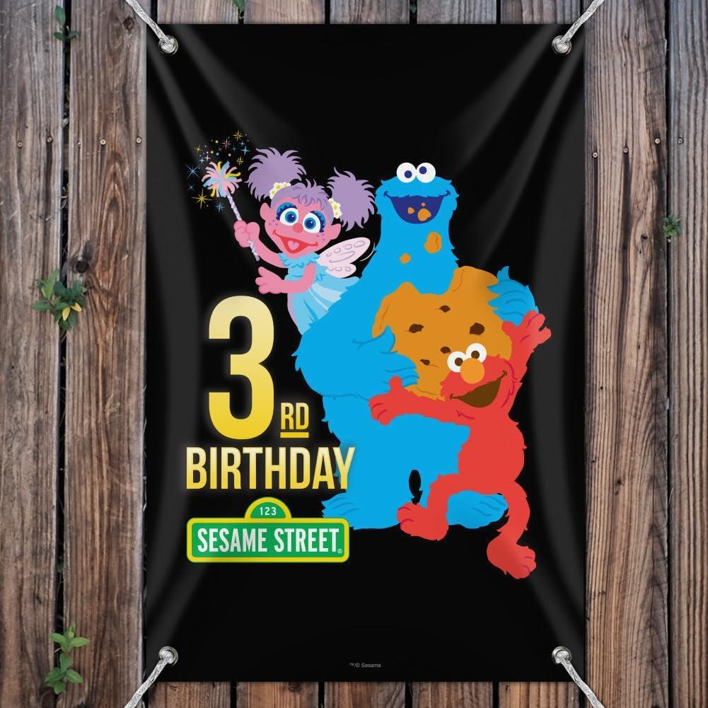 Banner Decorativo Plaza Sésamo 84cm x 56cm - Cumpleaños