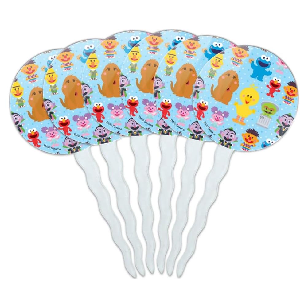 Juego de Palillos para Cupcakes Plaza Sésamo - Set de 6