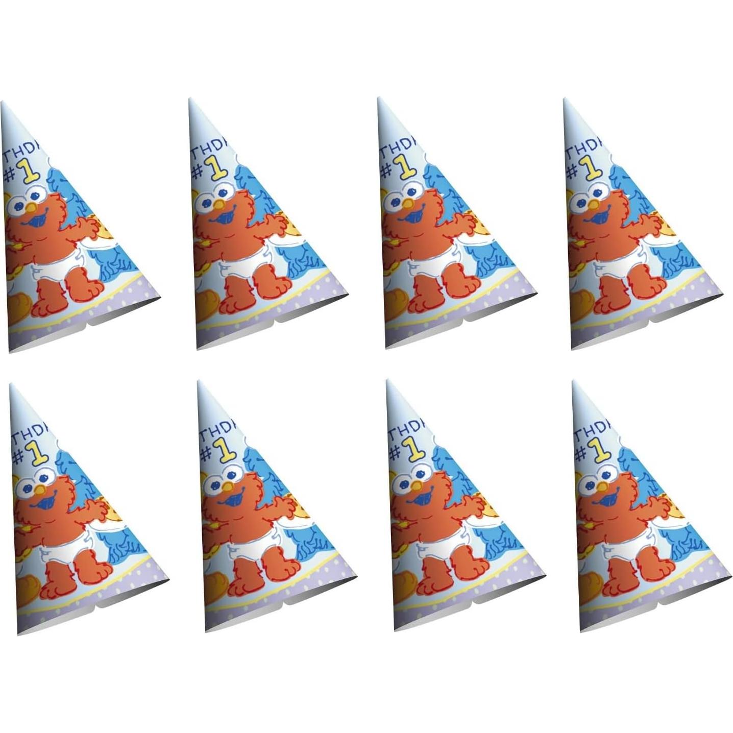 Paquete Fiesta 1er Cumpleaños Plaza Sésamo - 16 Sombreros