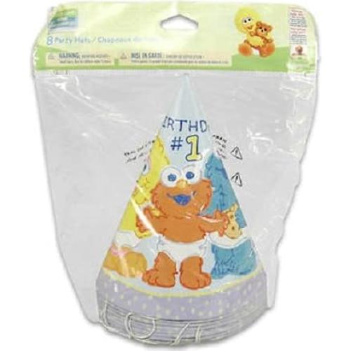 Paquete Fiesta 1er Cumpleaños Plaza Sésamo - 16 Sombreros
