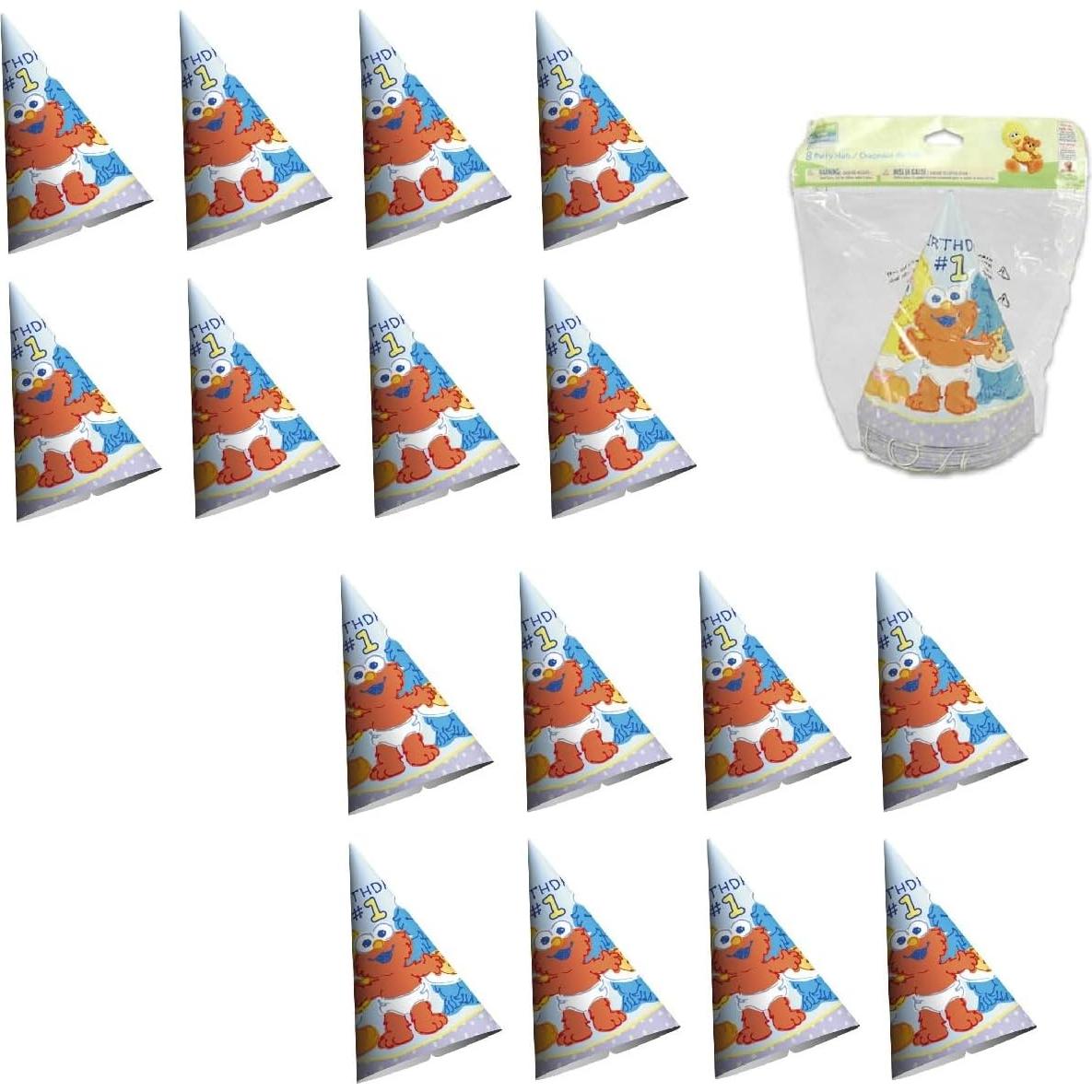 Paquete Fiesta 1er Cumpleaños Plaza Sésamo - 16 Sombreros